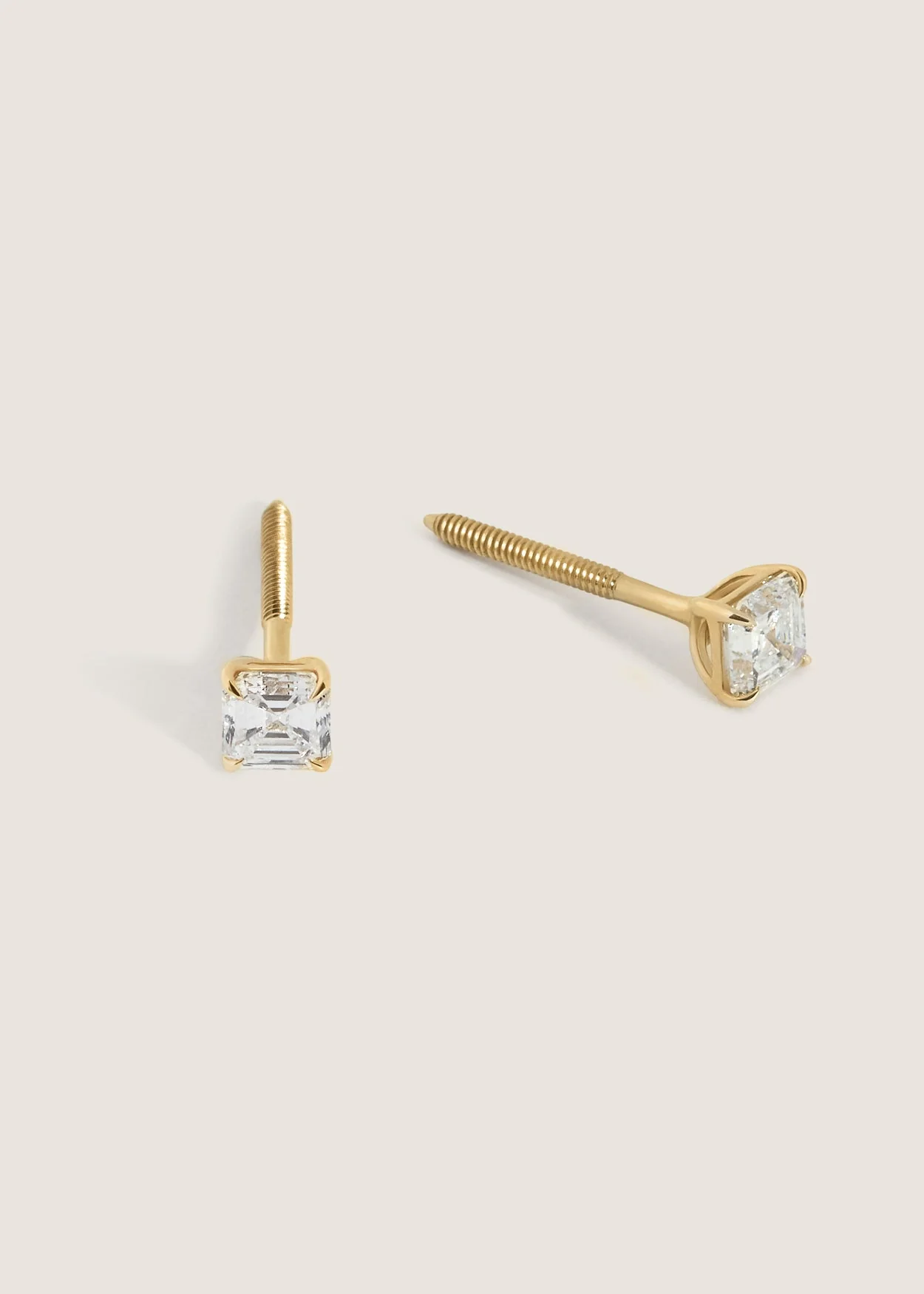 Kinn - June Asscher Cut Stud Earrings Diamond - Image 3