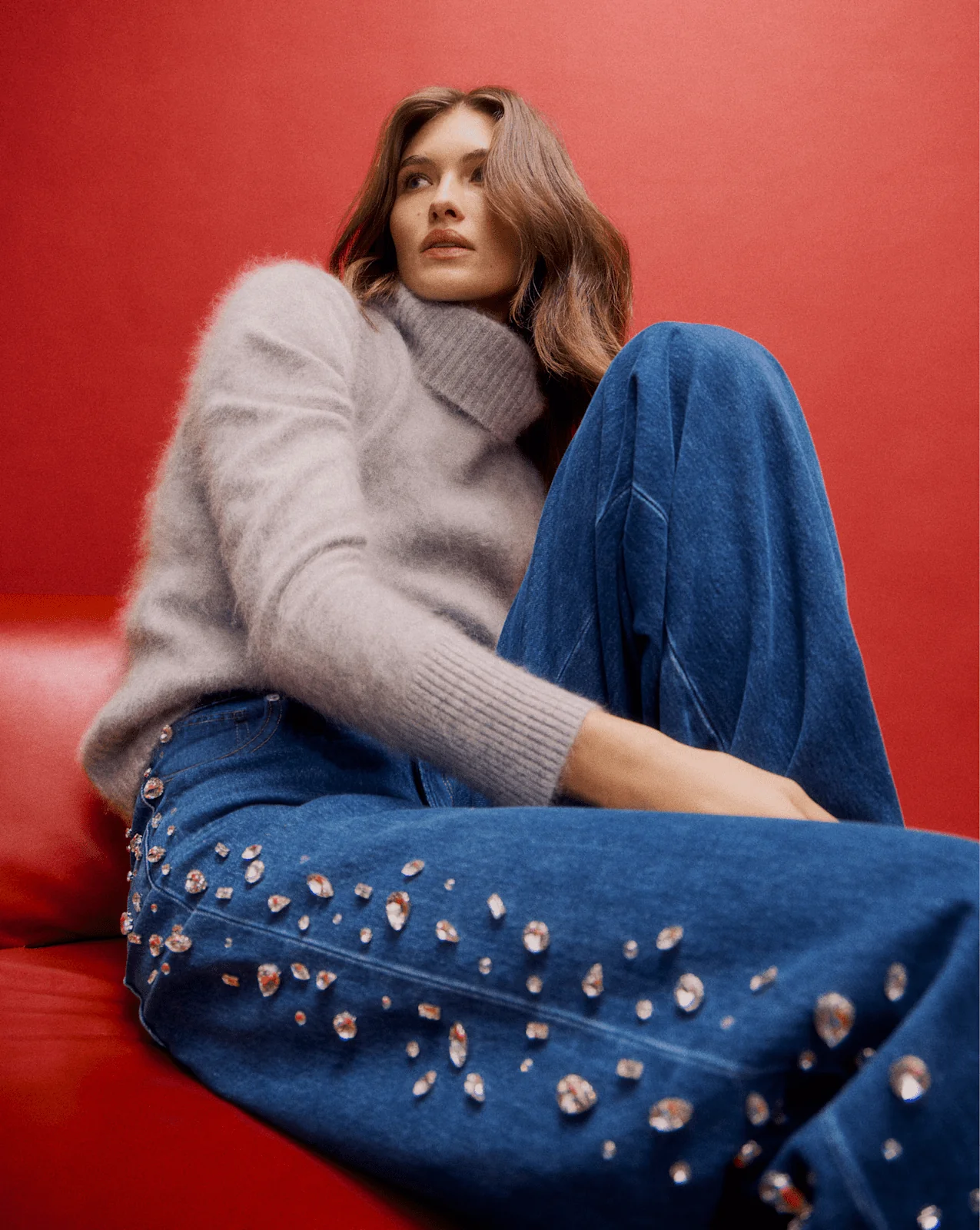 Veronica Beard - Kasey Embellished Wide - Leg Jean - Image 8