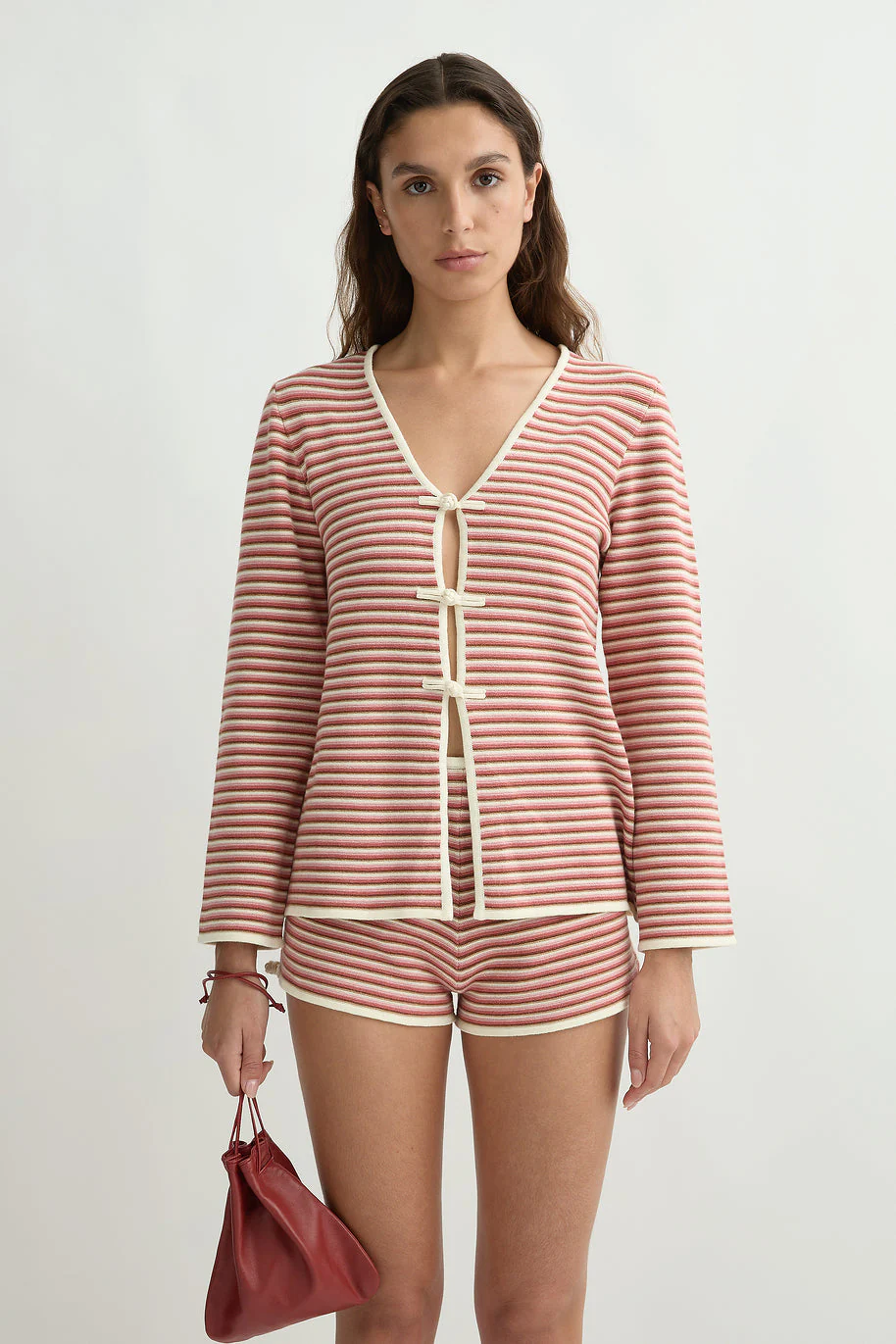 Posse - KASH CARDIGAN - PINK STRIPE