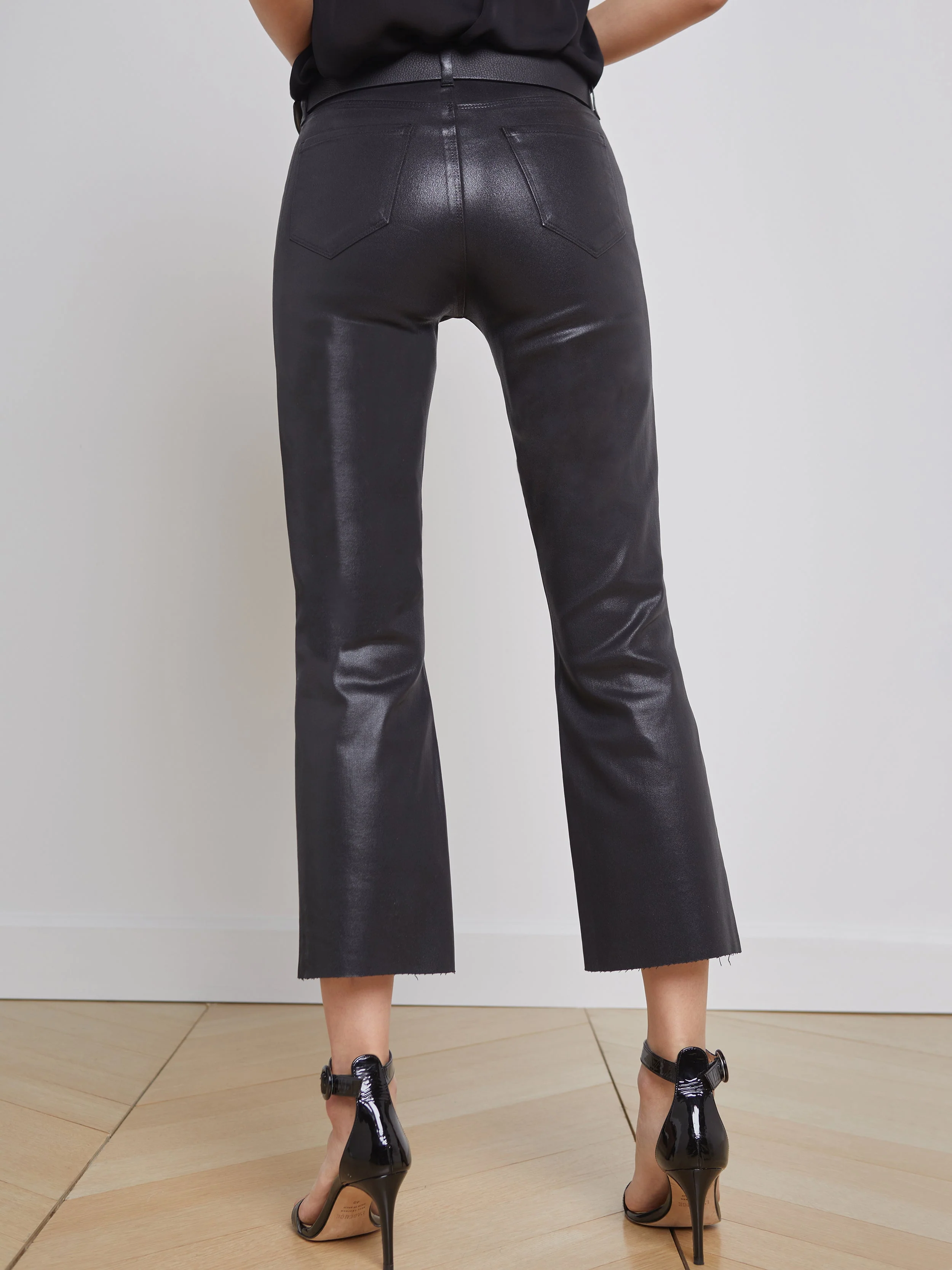 L'AGENCE - Kendra Coated Cropped Flare Jean - Image 4