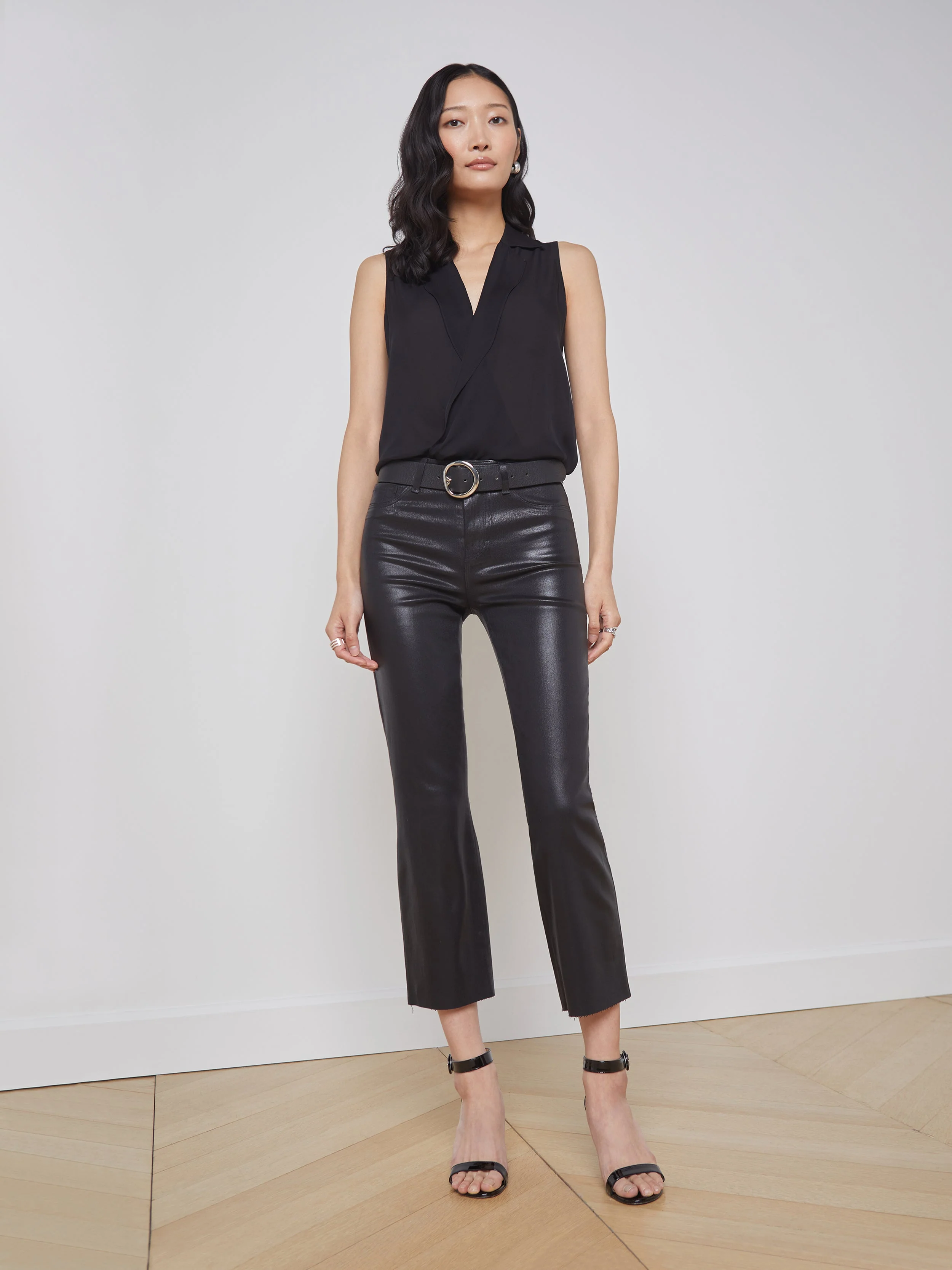 L'AGENCE - Kendra Coated Cropped Flare Jean - Image 6