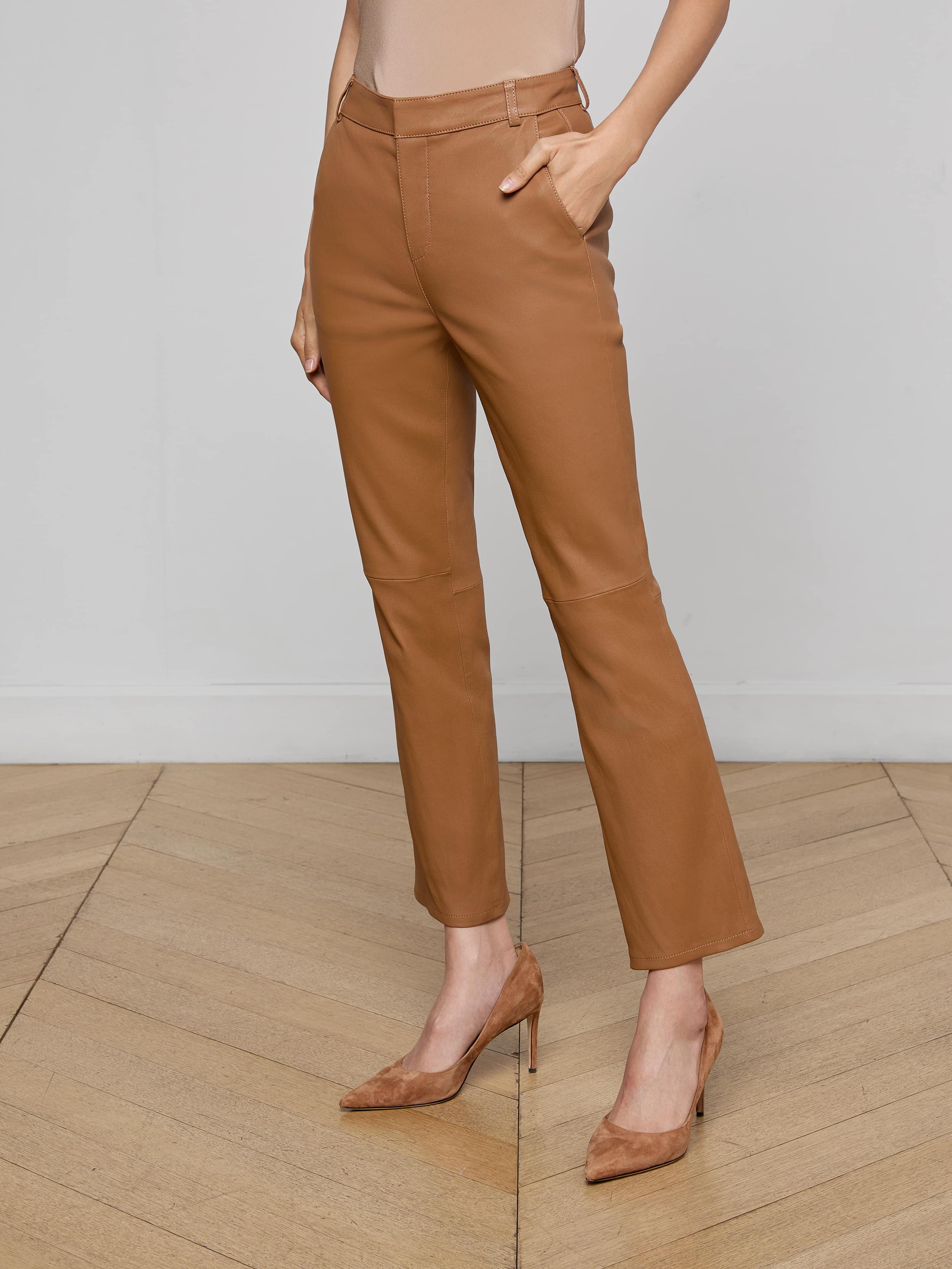 L'AGENCE - Ketra Leather Bootcut Trouser - Image 3