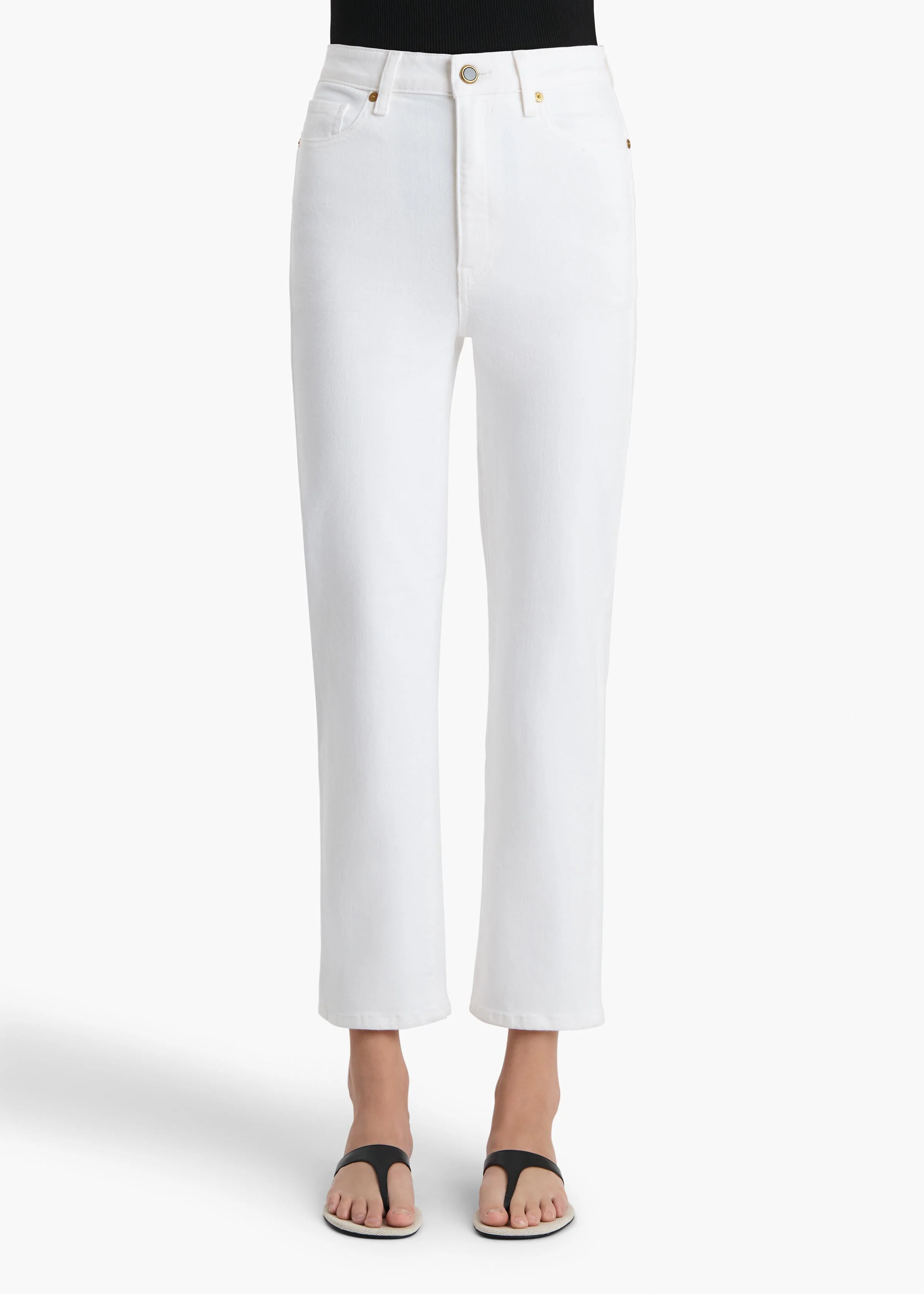 Khaite - Abigail Stretch Jean in White - Image 3