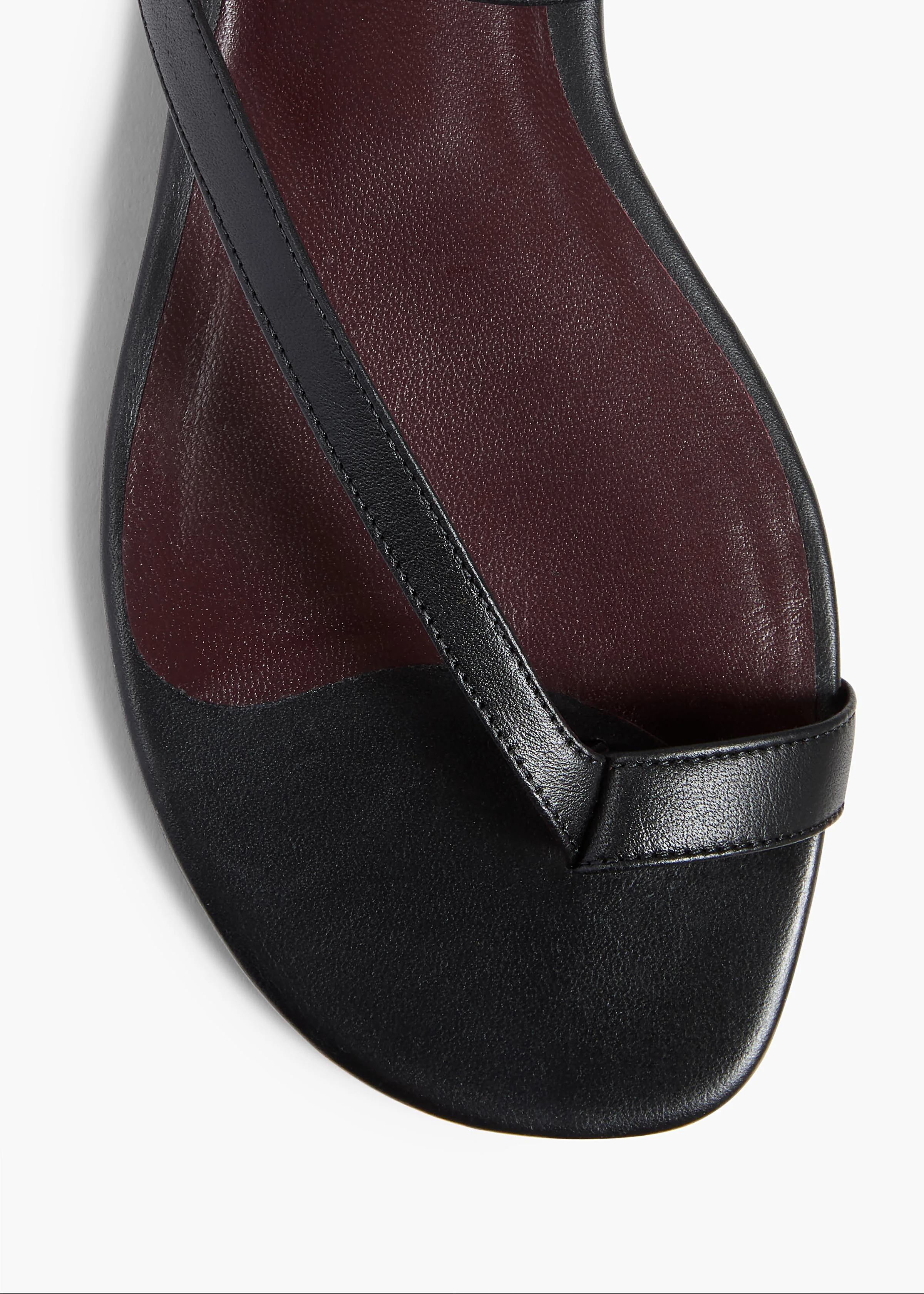 Khaite - Aimee Flat Sandal in Black Leather - Image 3