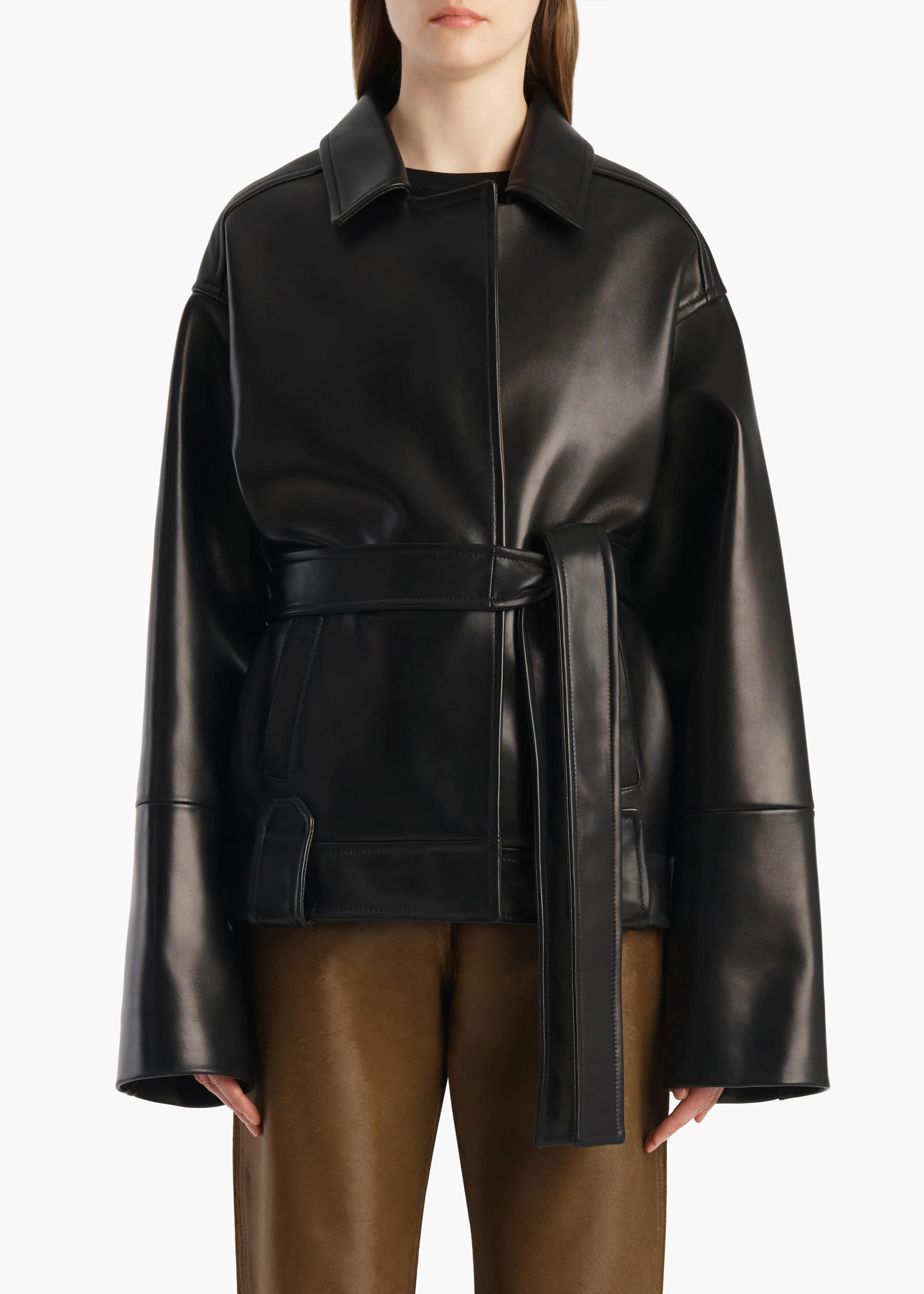 Khaite - Alder Jacket in Black Leather - Image 3
