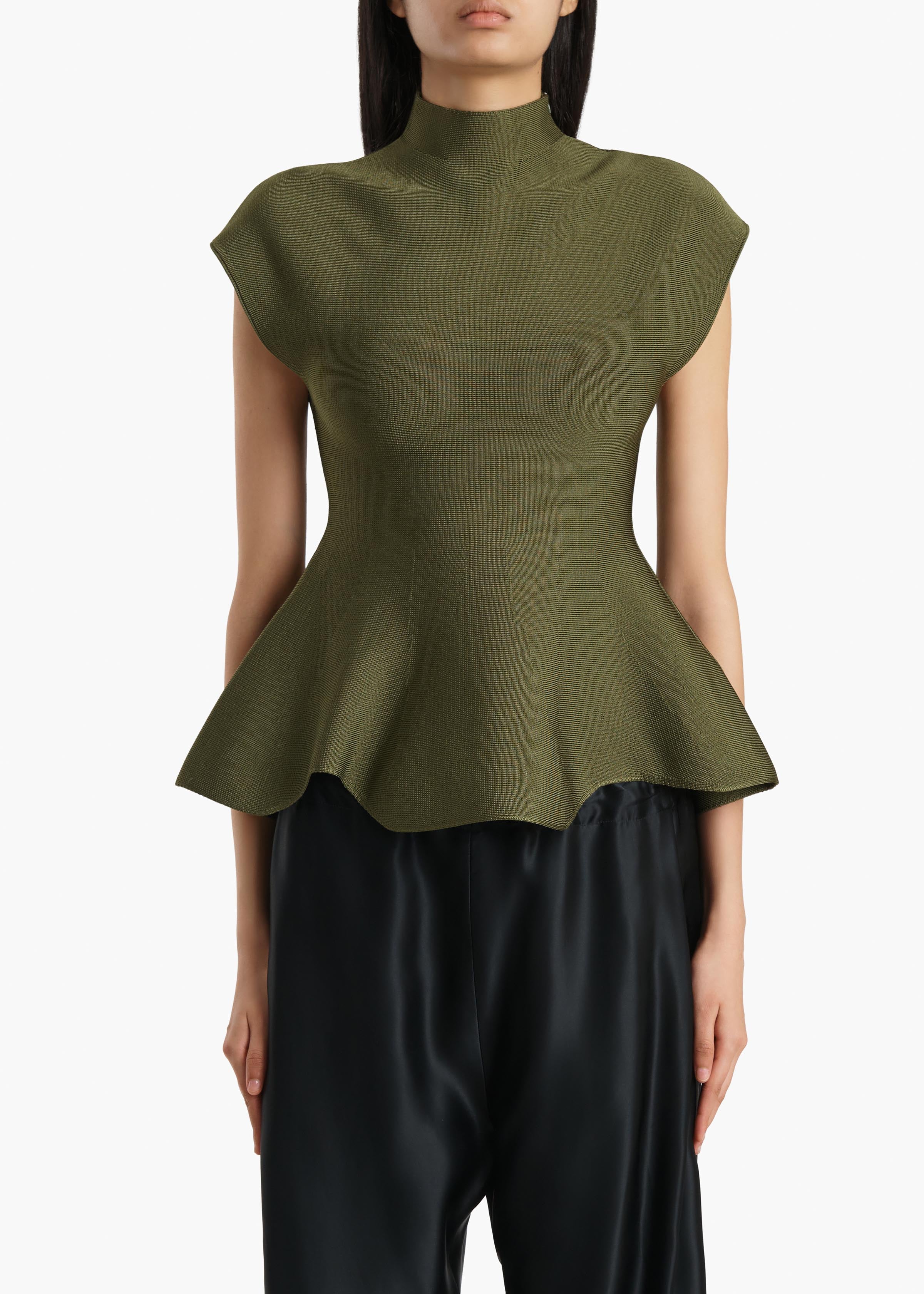 Khaite - Andra Top in Olive - Image 3