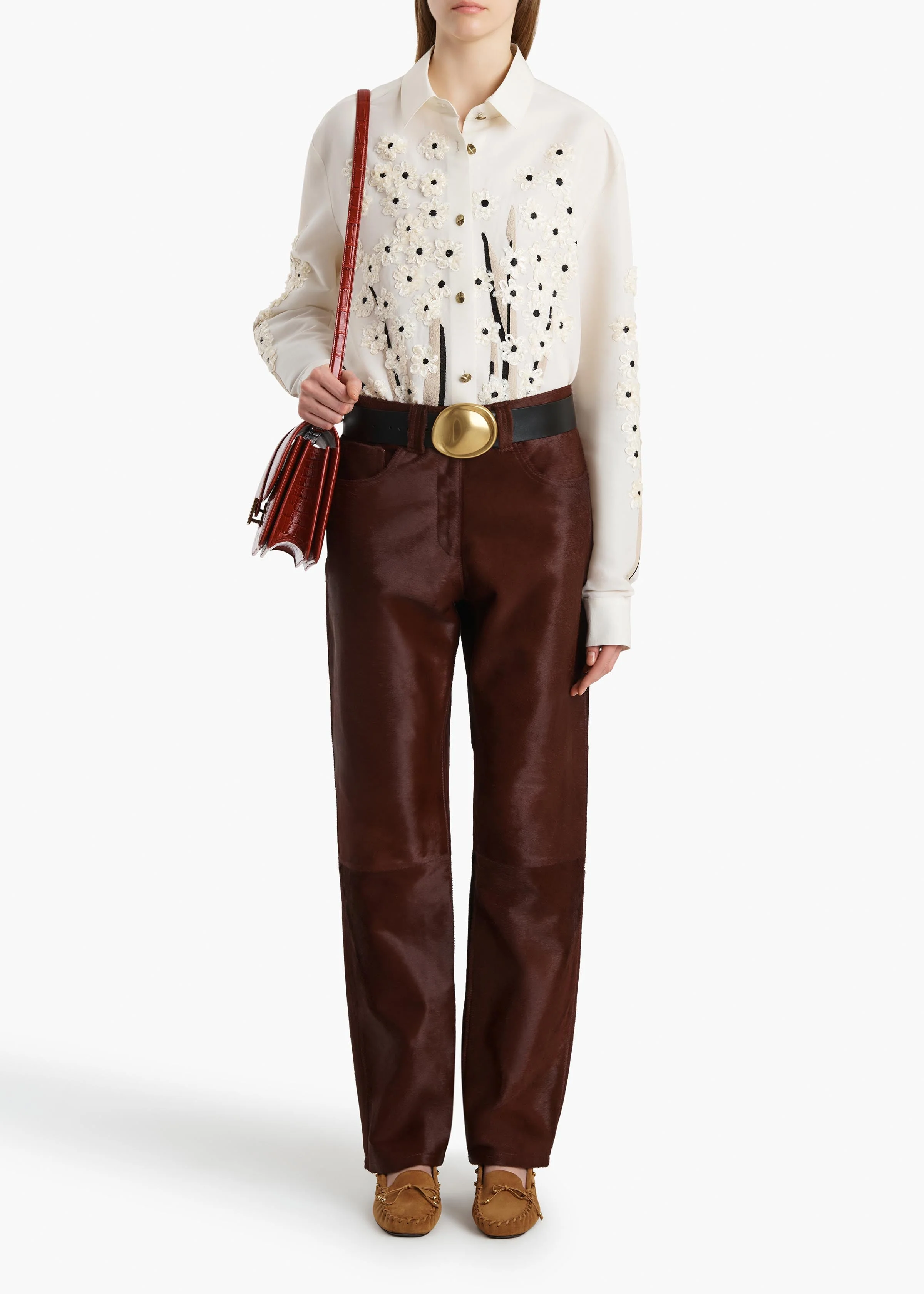 Khaite - Argo Top in Natural with Floral Embroidery - Image 2