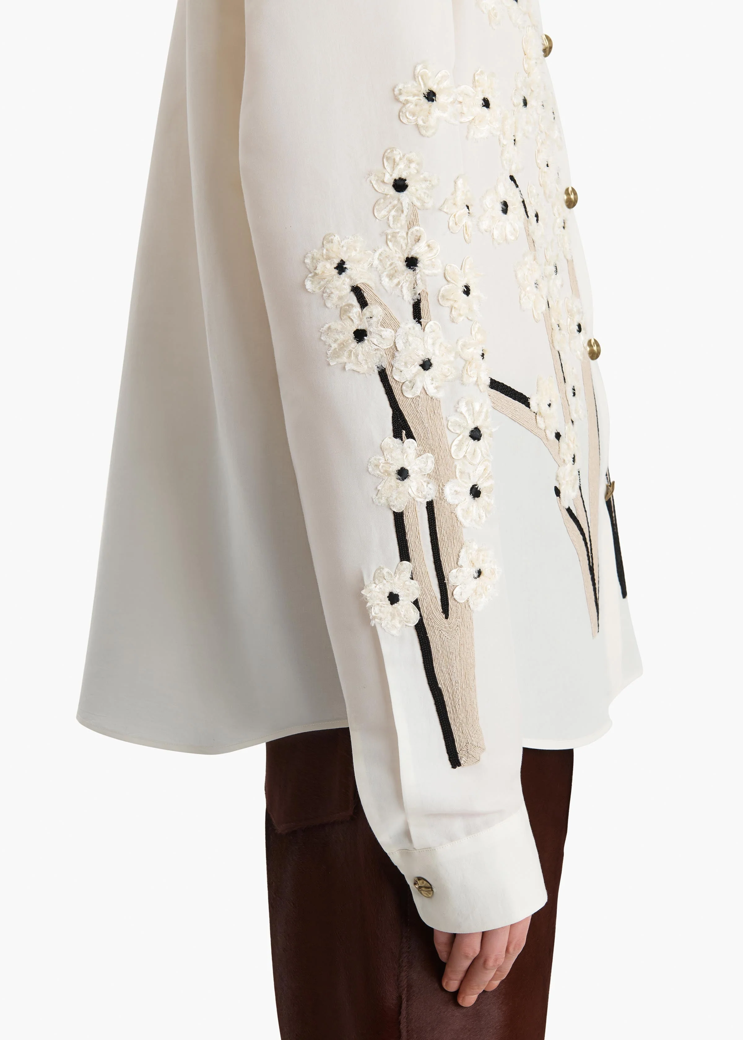 Khaite - Argo Top in Natural with Floral Embroidery - Image 6