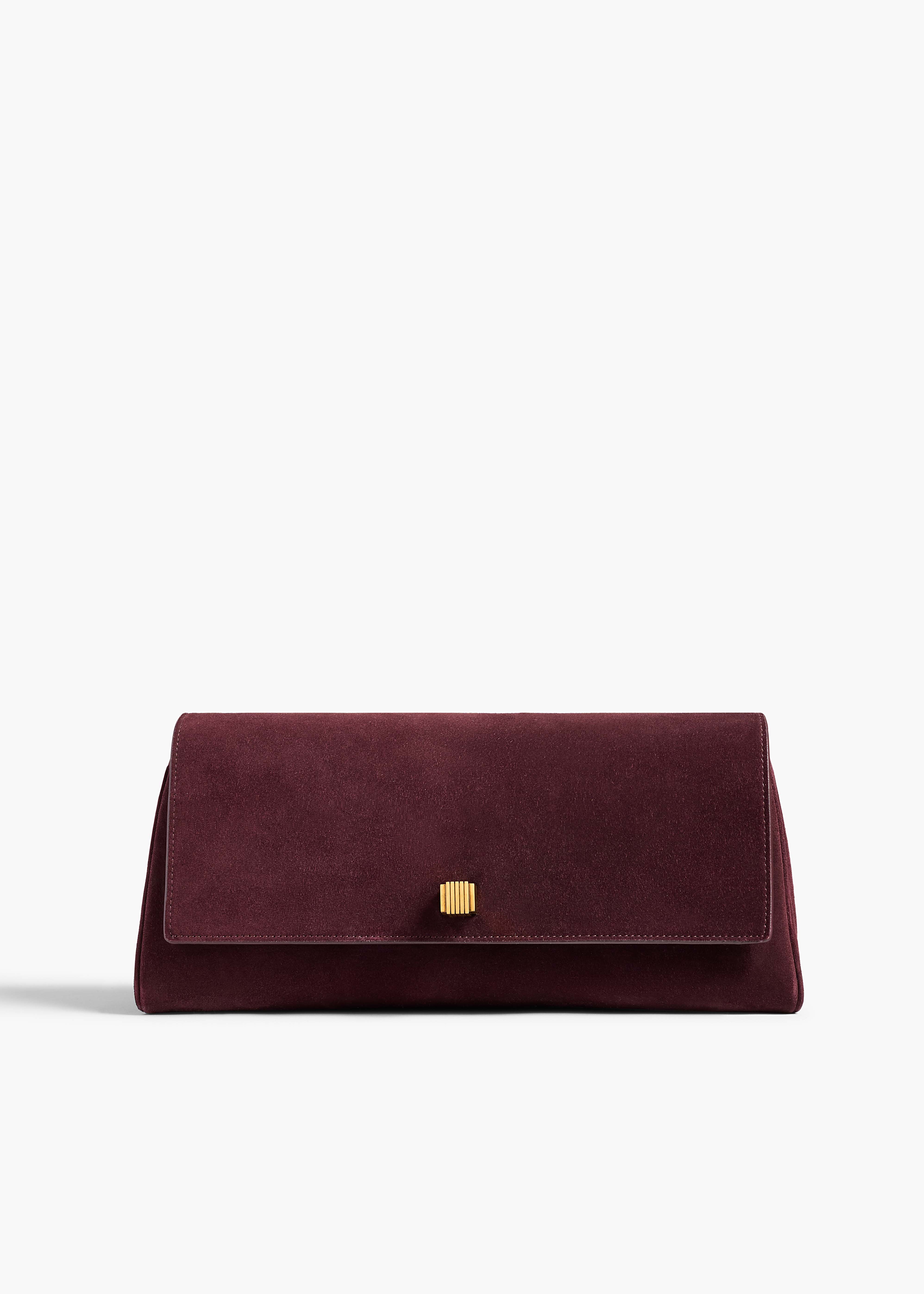 Khaite - Audrey Clutch in Rouge Noir Suede