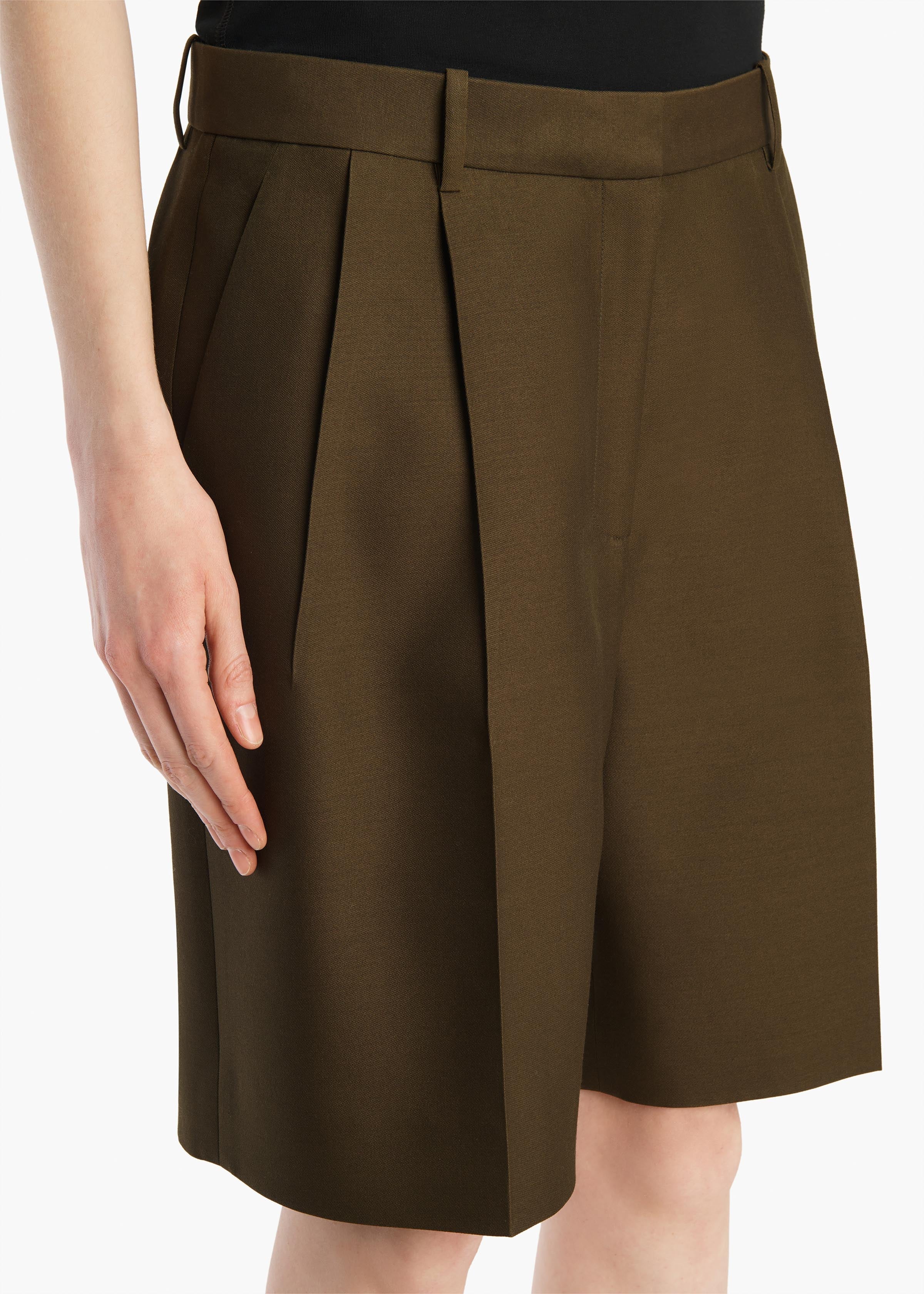 Khaite - Auggie Short in Dark Olive - Image 5