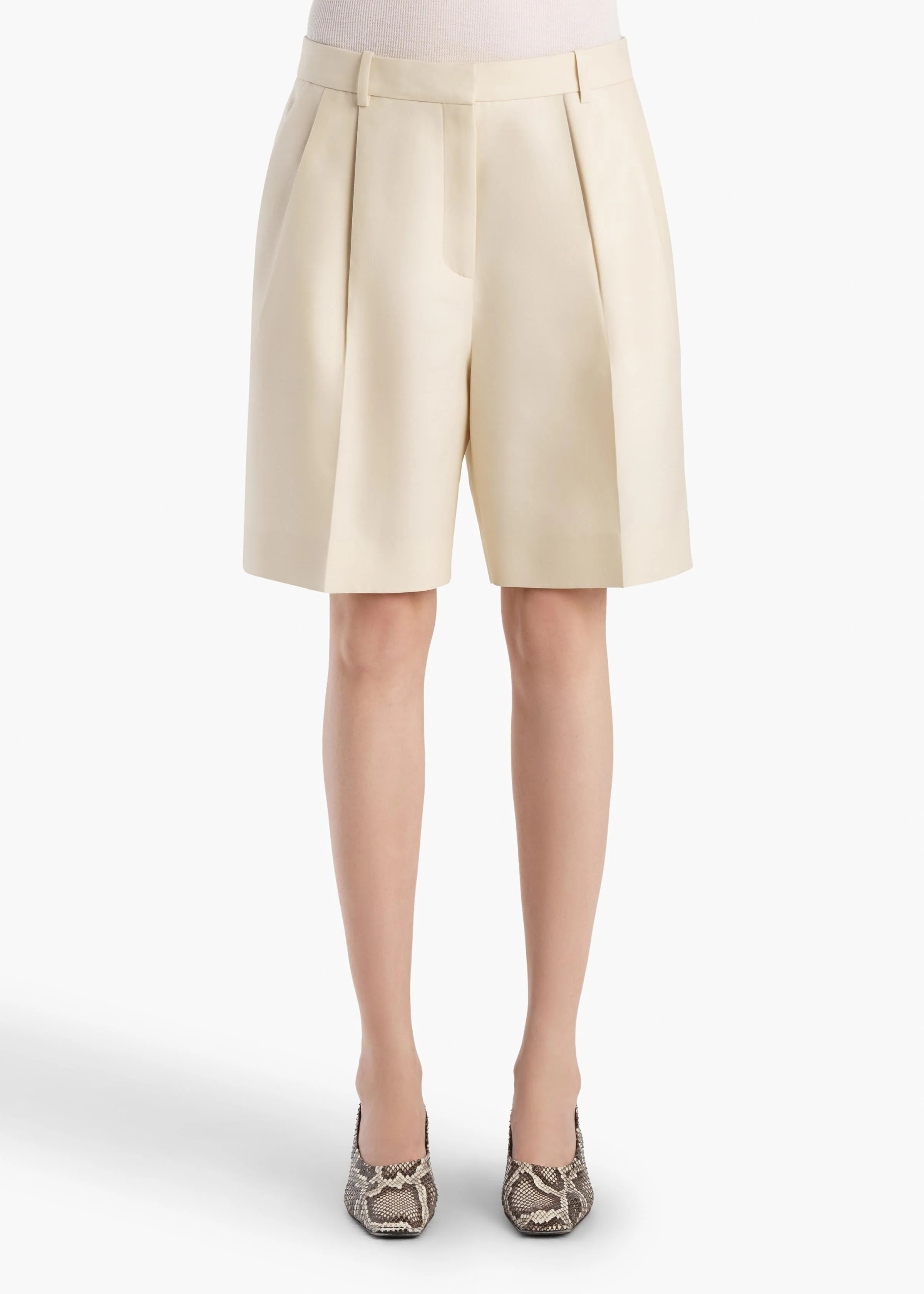 Khaite - Auggie Short in Ivory Glow - Image 3