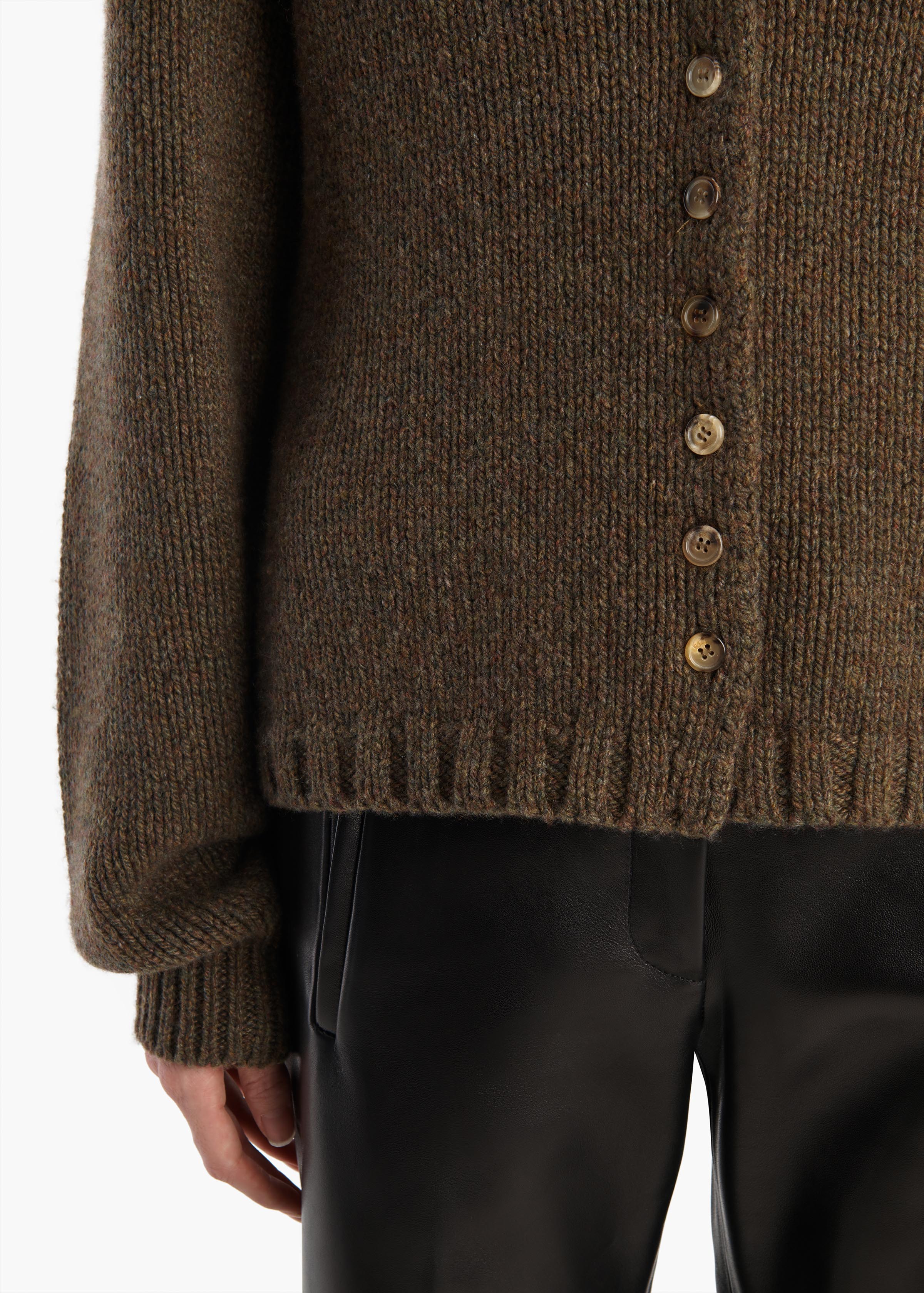 Khaite - Axel Cardigan in Artichoke - Image 6