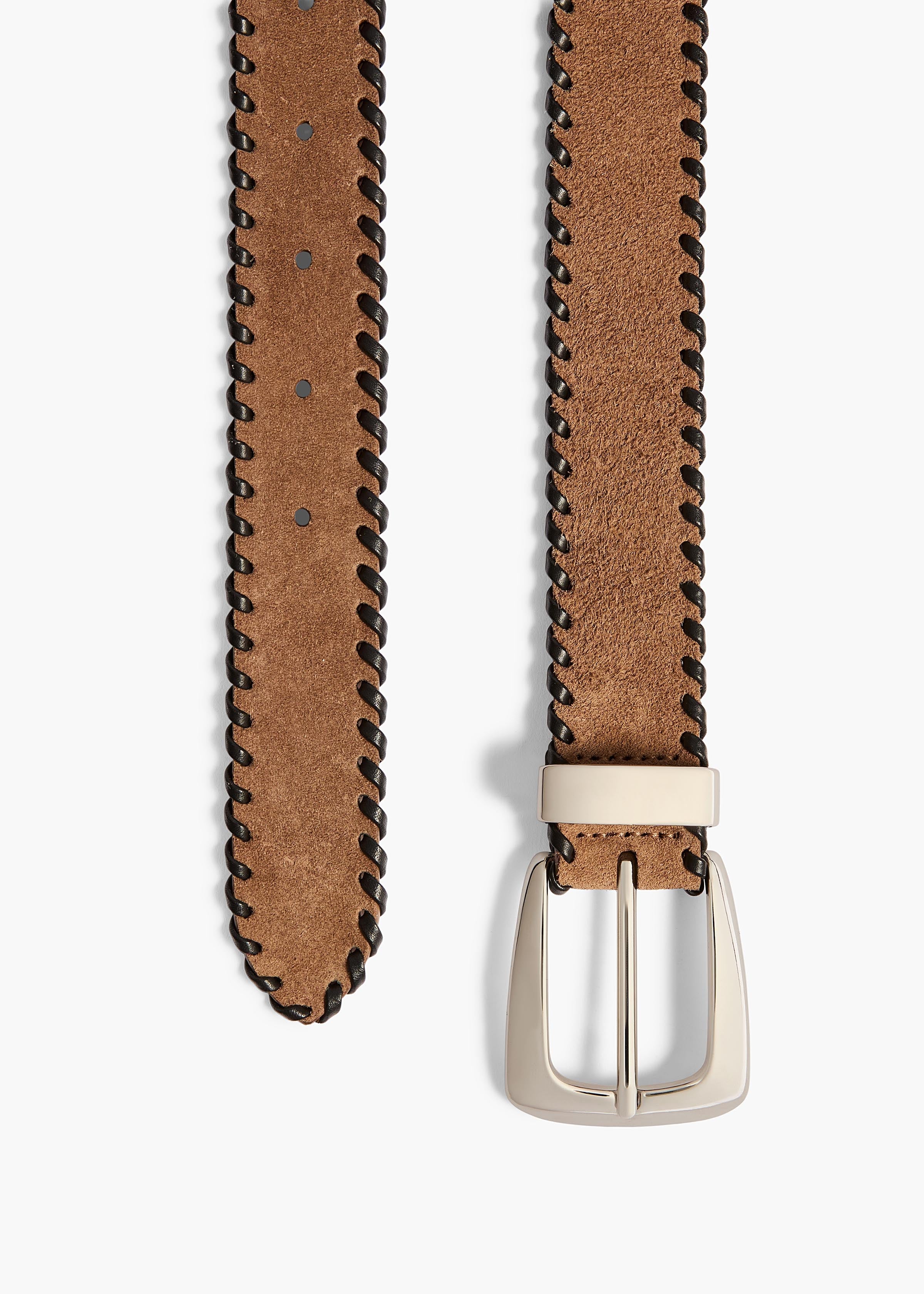Khaite - Benny Belt with Whipstitch in Dattero and Silver - Image 2