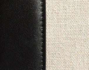 Khaite - Blake Crossbody Bag in Black Leather with Natural Canvas - Image 6