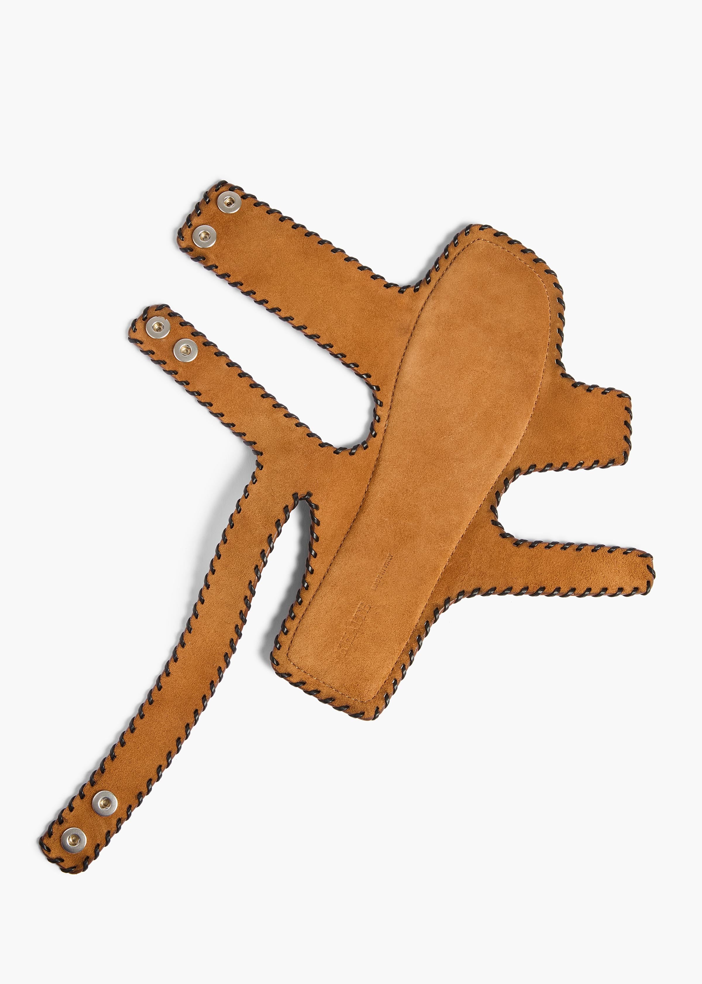 Khaite - Boden Sandal in Caramel Suede with Whip Stitch - Image 4