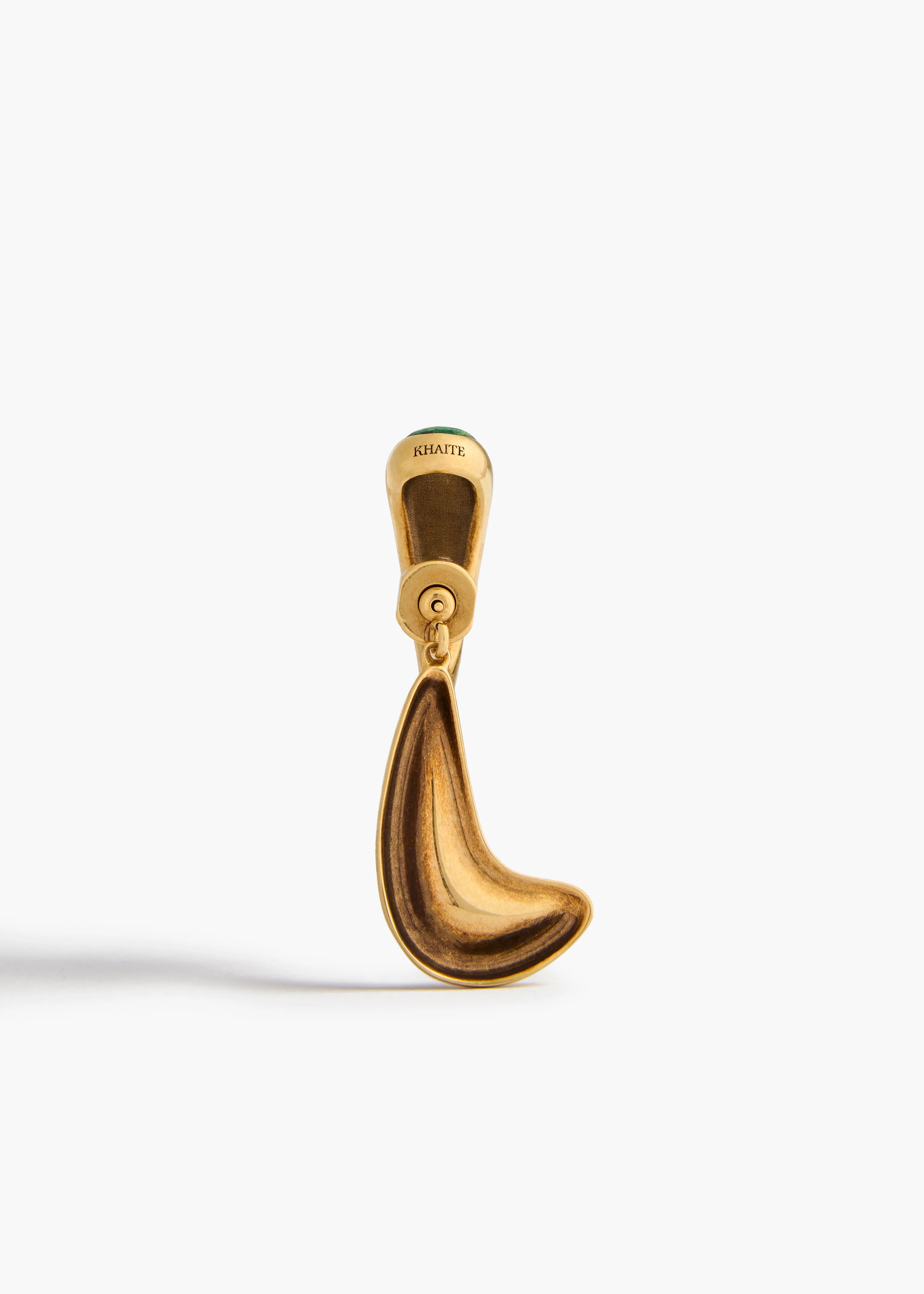 Khaite - Cyclone Earrings in Antique Gold with Green - Image 2