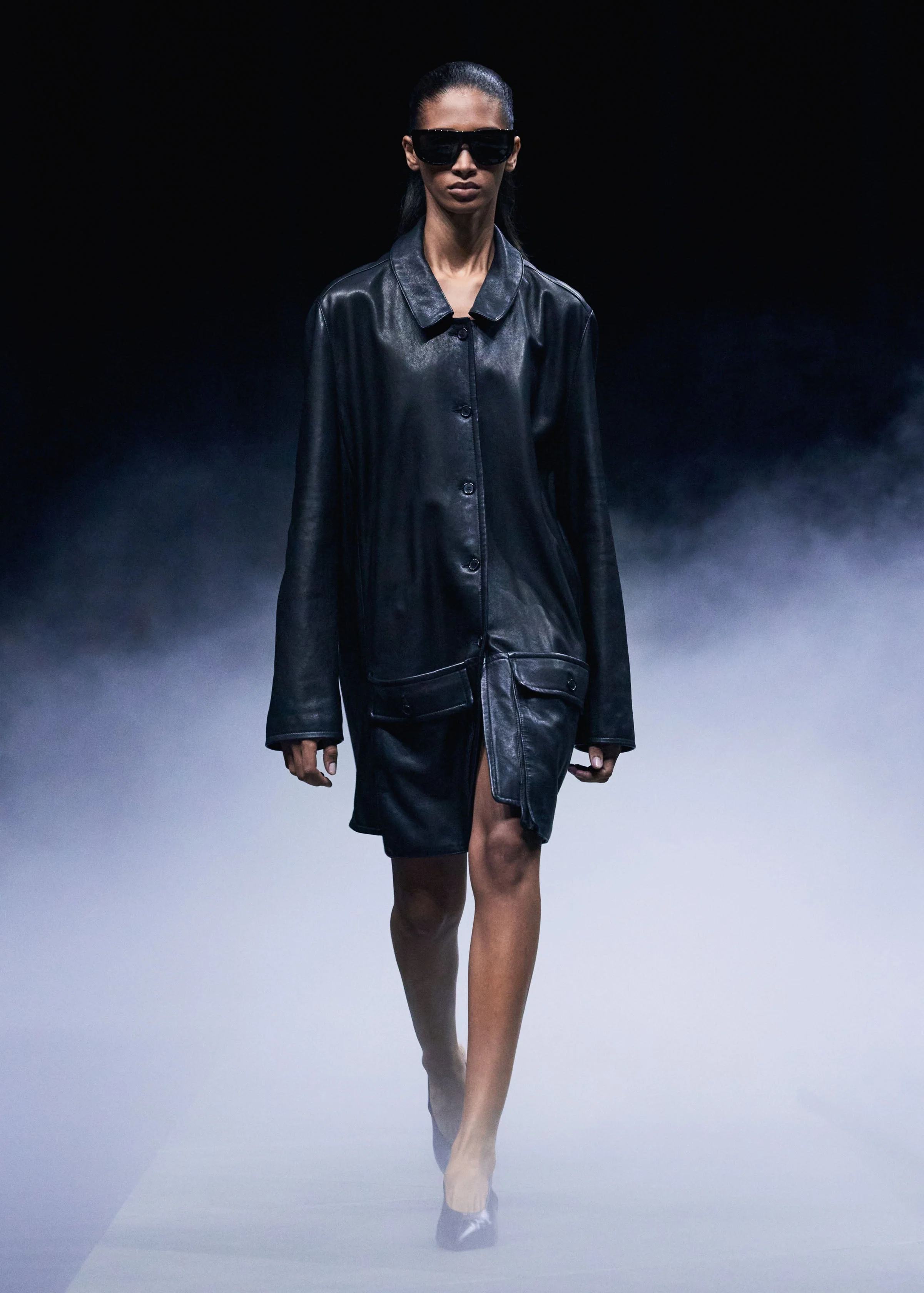 Khaite - Harmon Coat in Black Washed Leather - Image 6