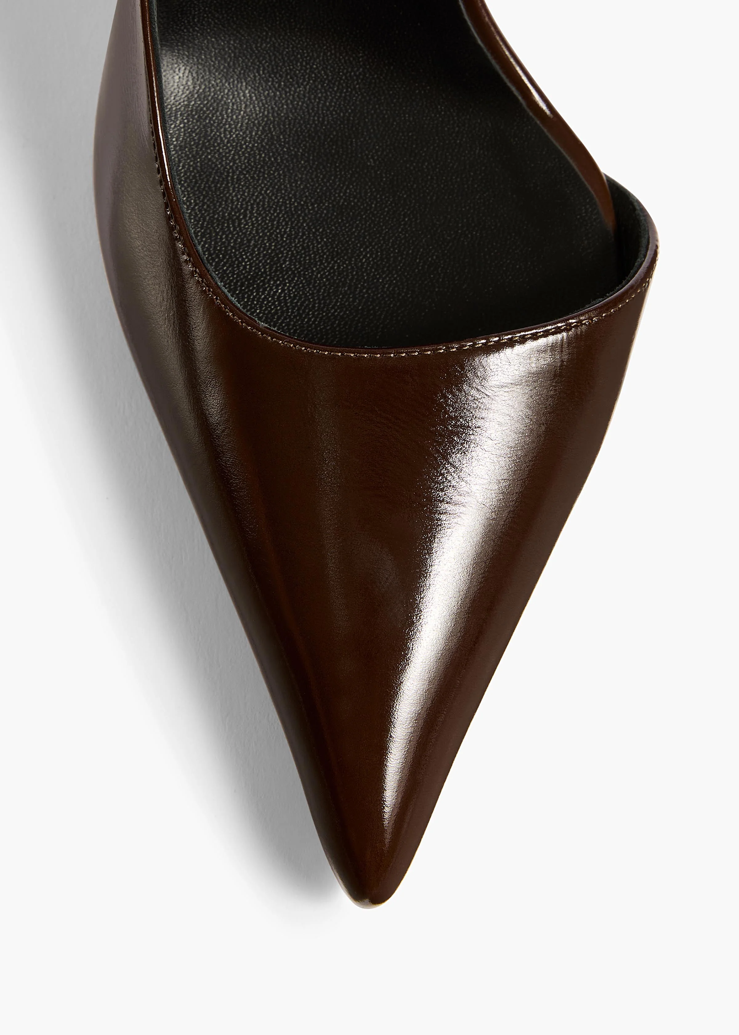 Khaite - Jett D'Orsay Low Pump in Cacao Glazed Leather - Image 3