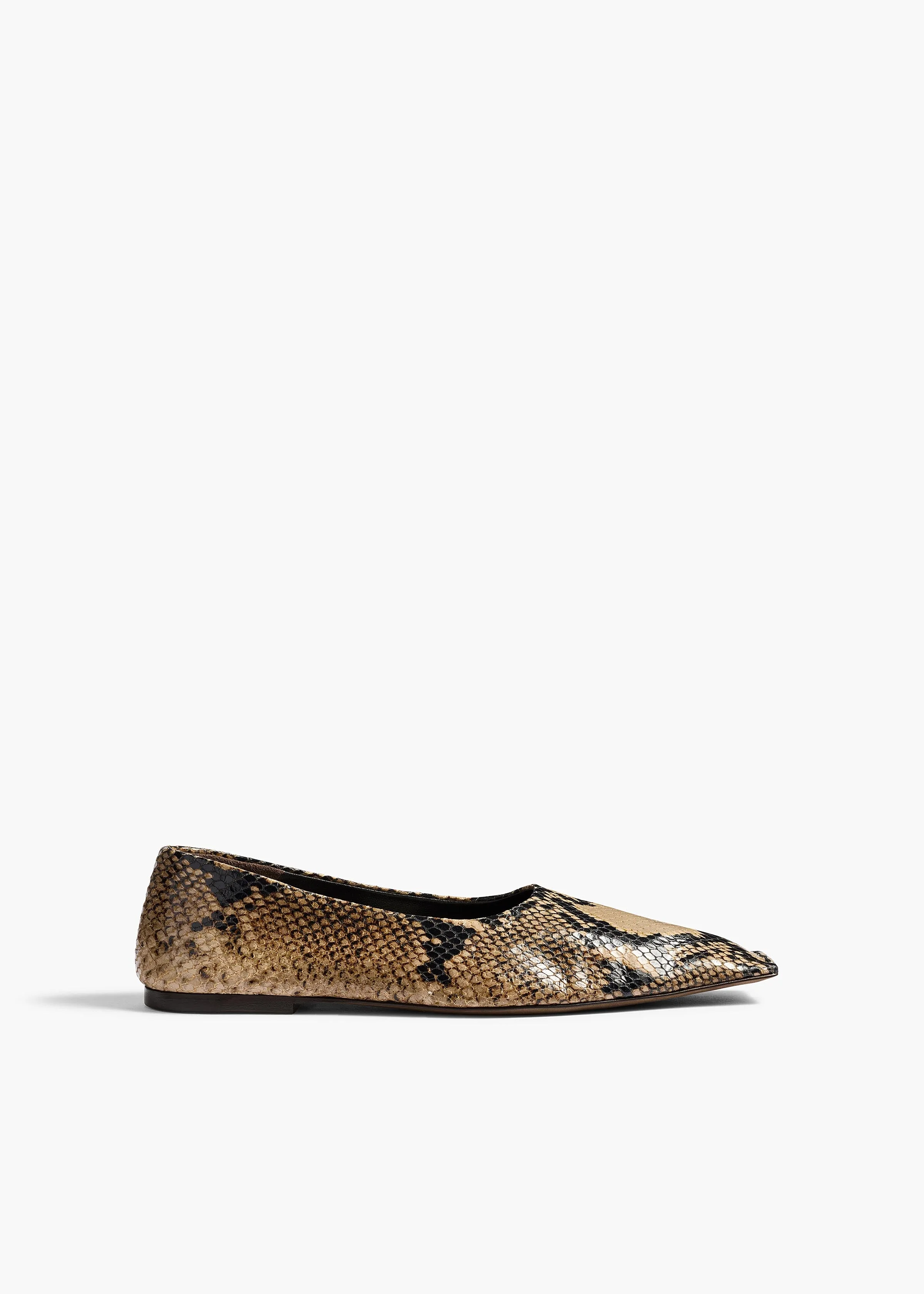Khaite - Marlene Ballerina in Python - Embossed Taupe - Image 2