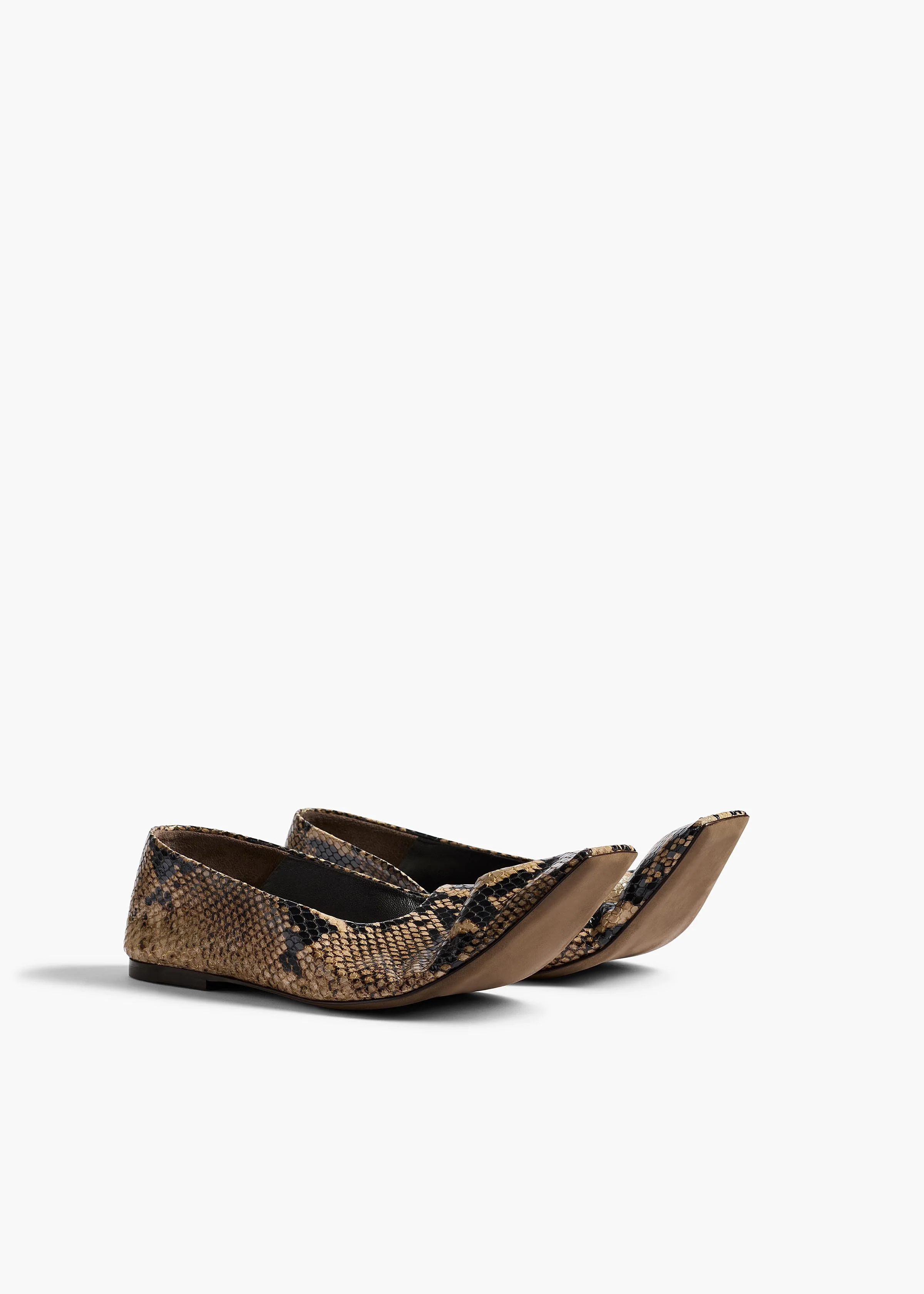 Khaite - Marlene Ballerina in Python - Embossed Taupe - Image 4