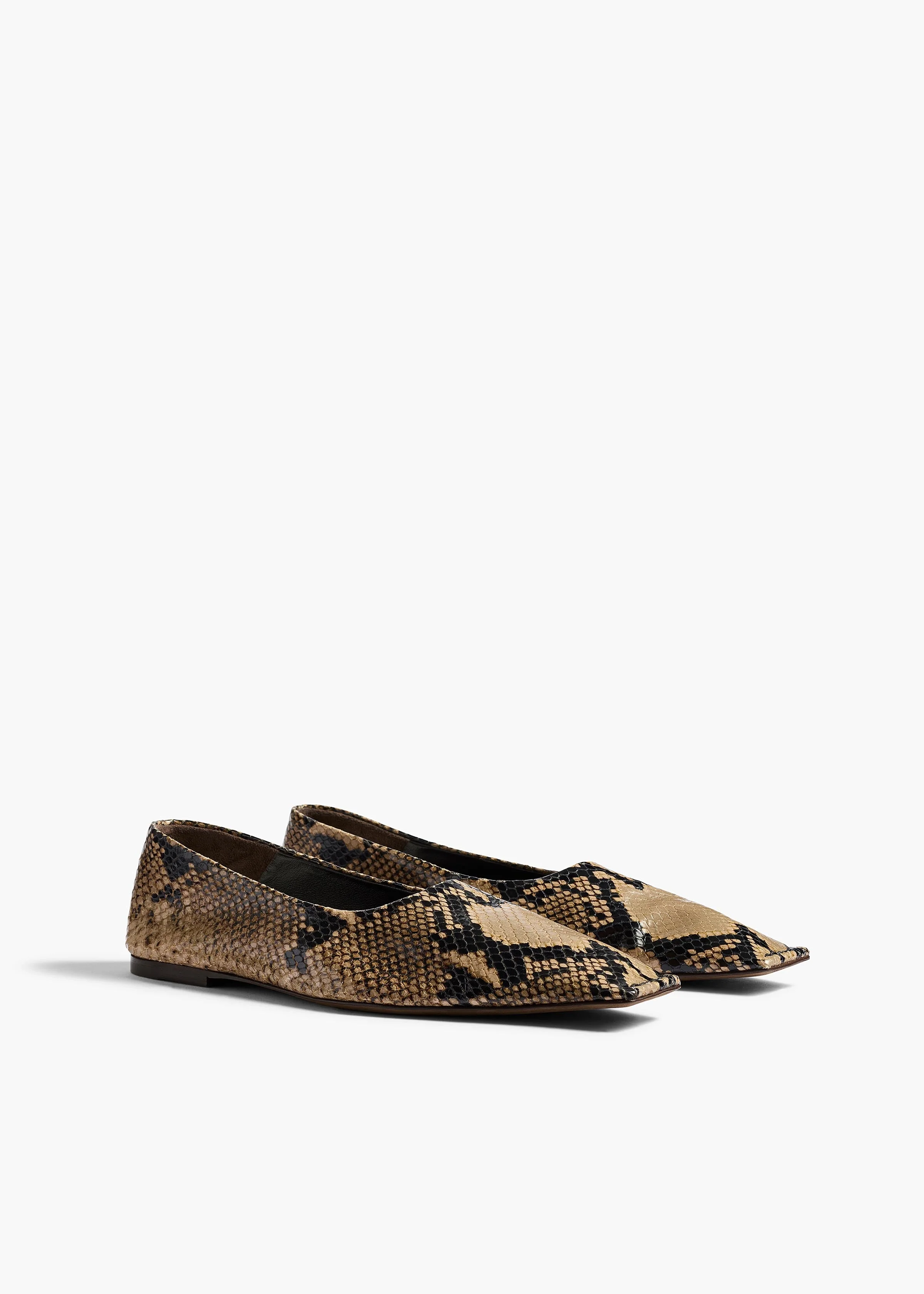 Khaite - Marlene Ballerina in Python - Embossed Taupe - Image 5