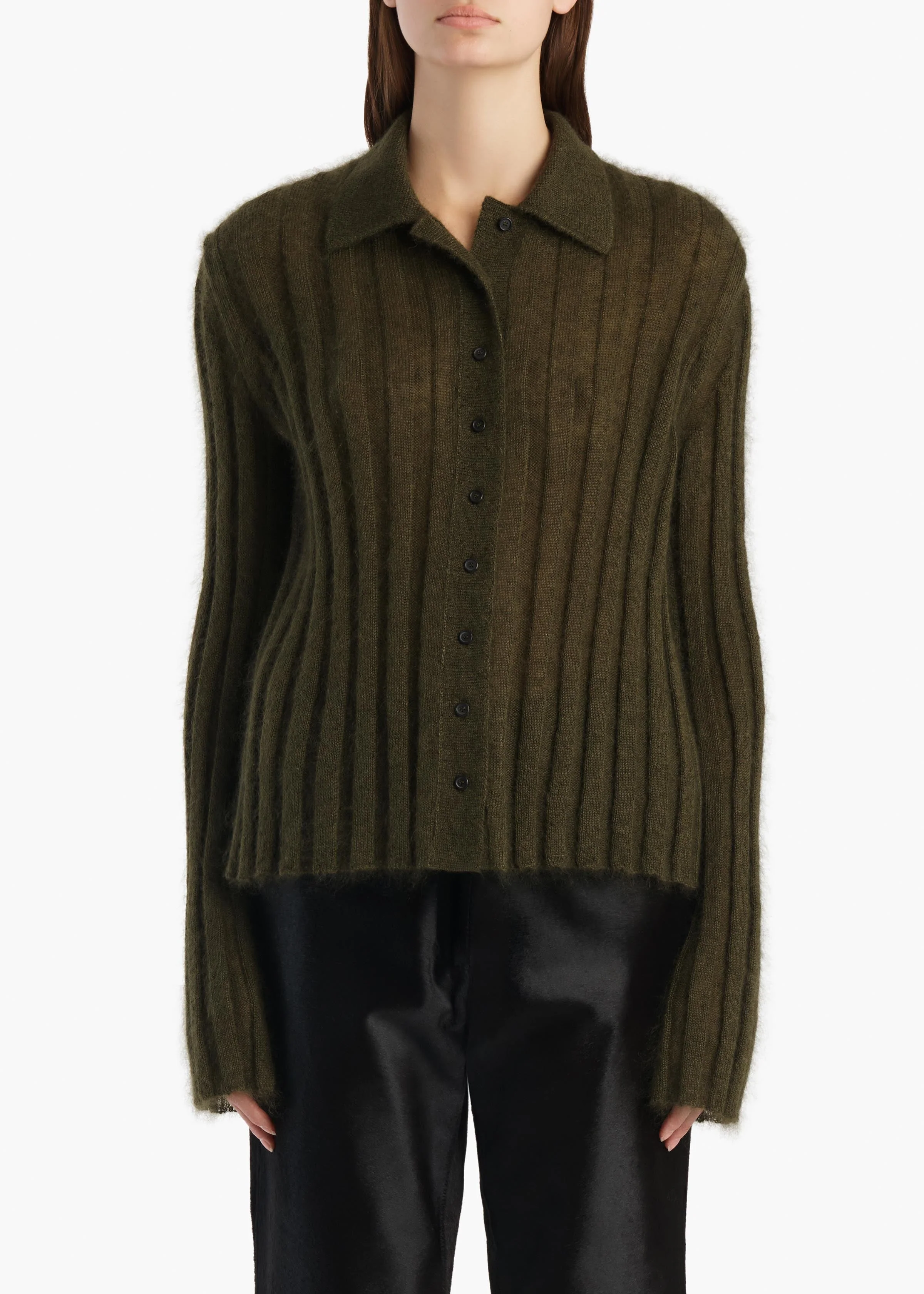 Khaite - Meadow Sweater in Dark Olive - Image 3