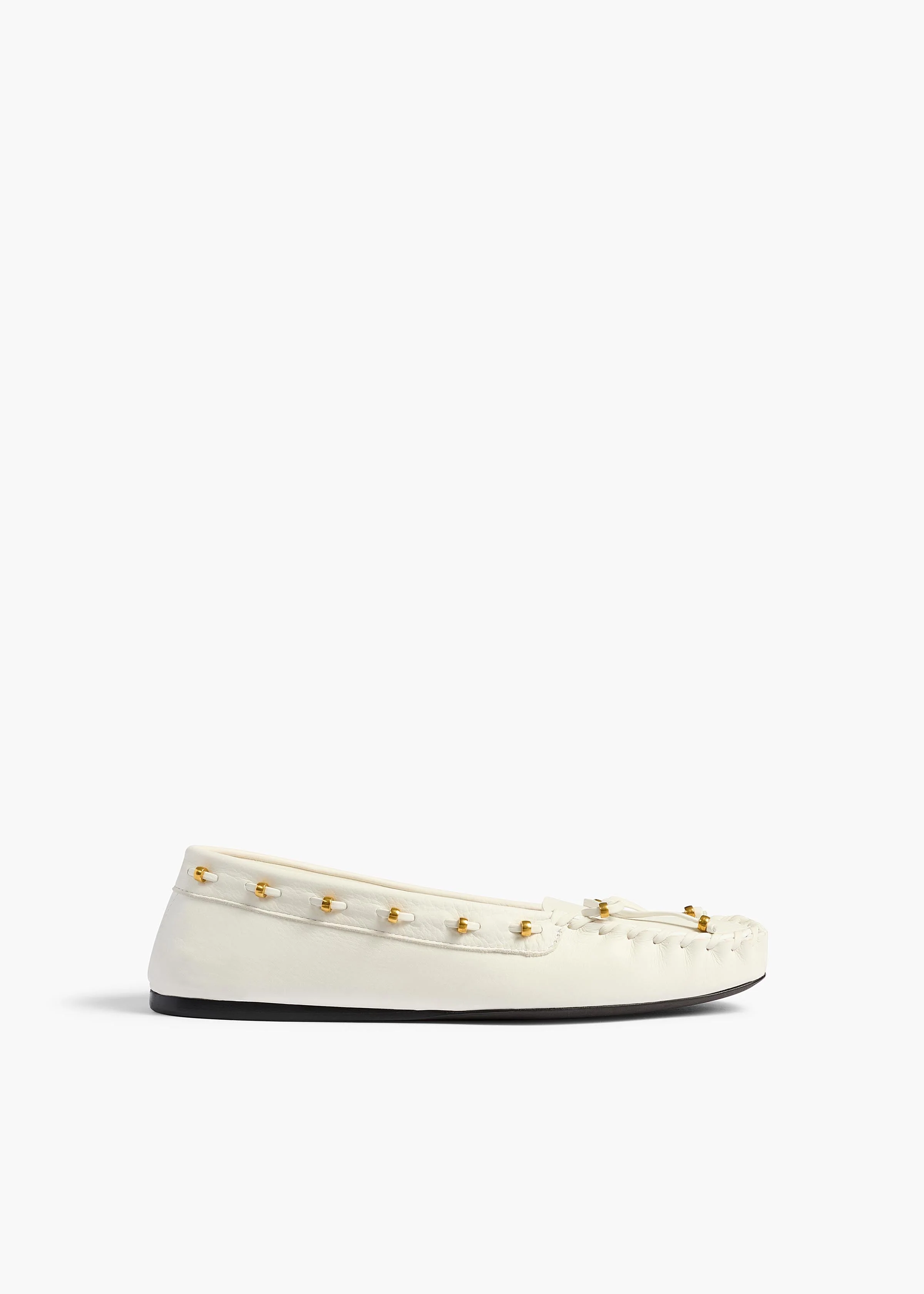 Khaite - Milly Flat in Chalk Leather