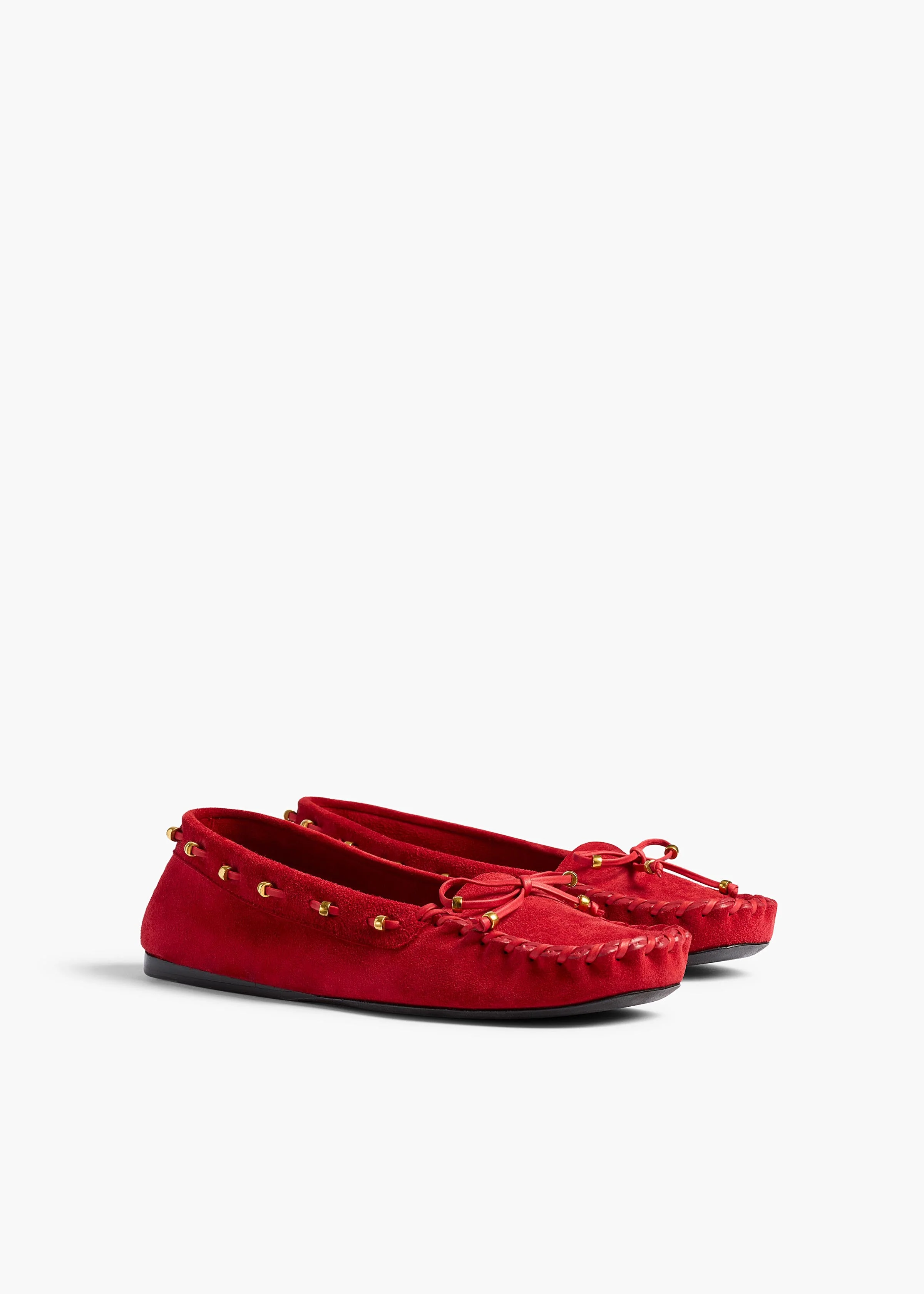 Khaite - Milly Flat in Lipstick Suede - Image 2