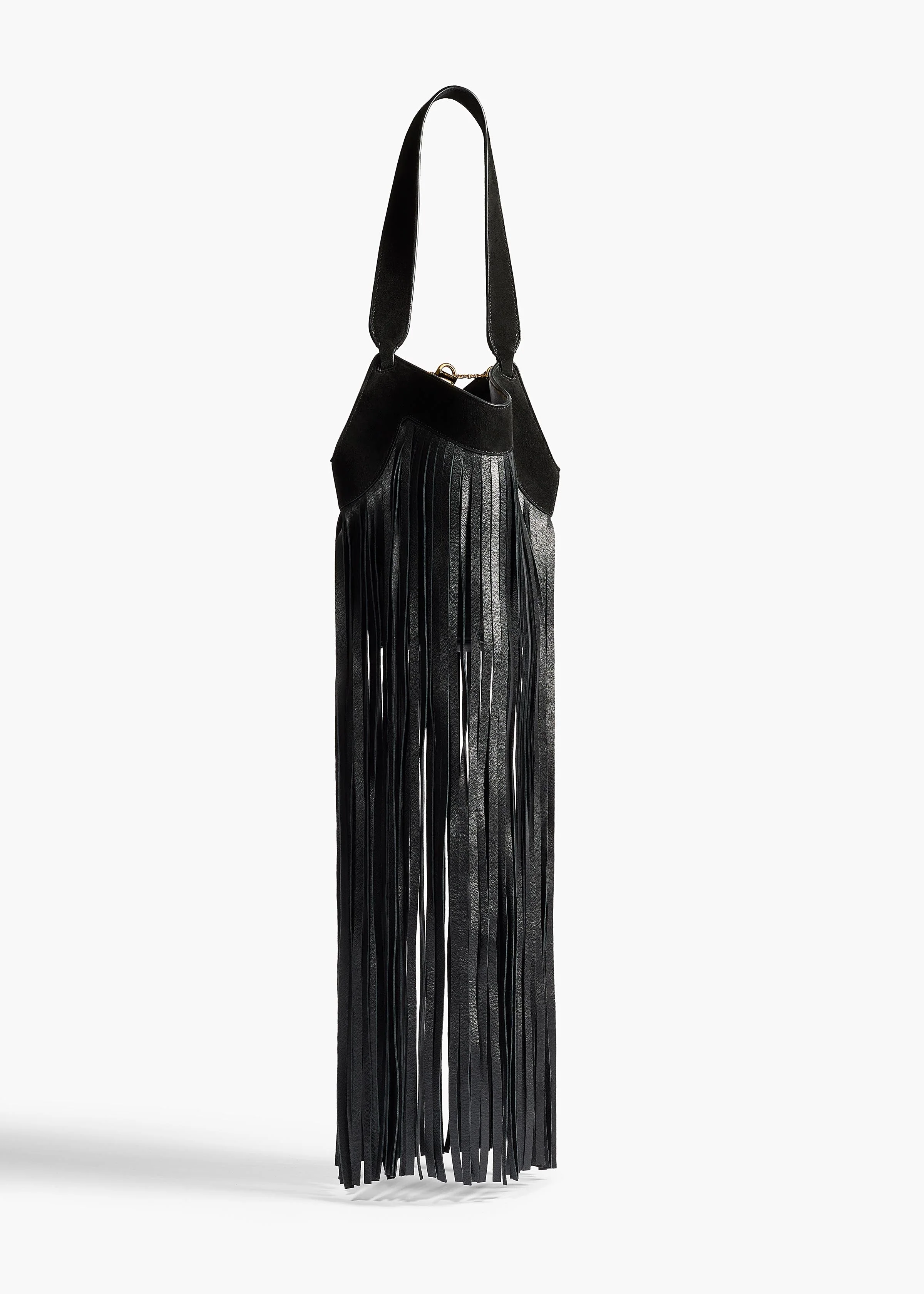 Khaite - Nano Lotus Fringe Tote in Black