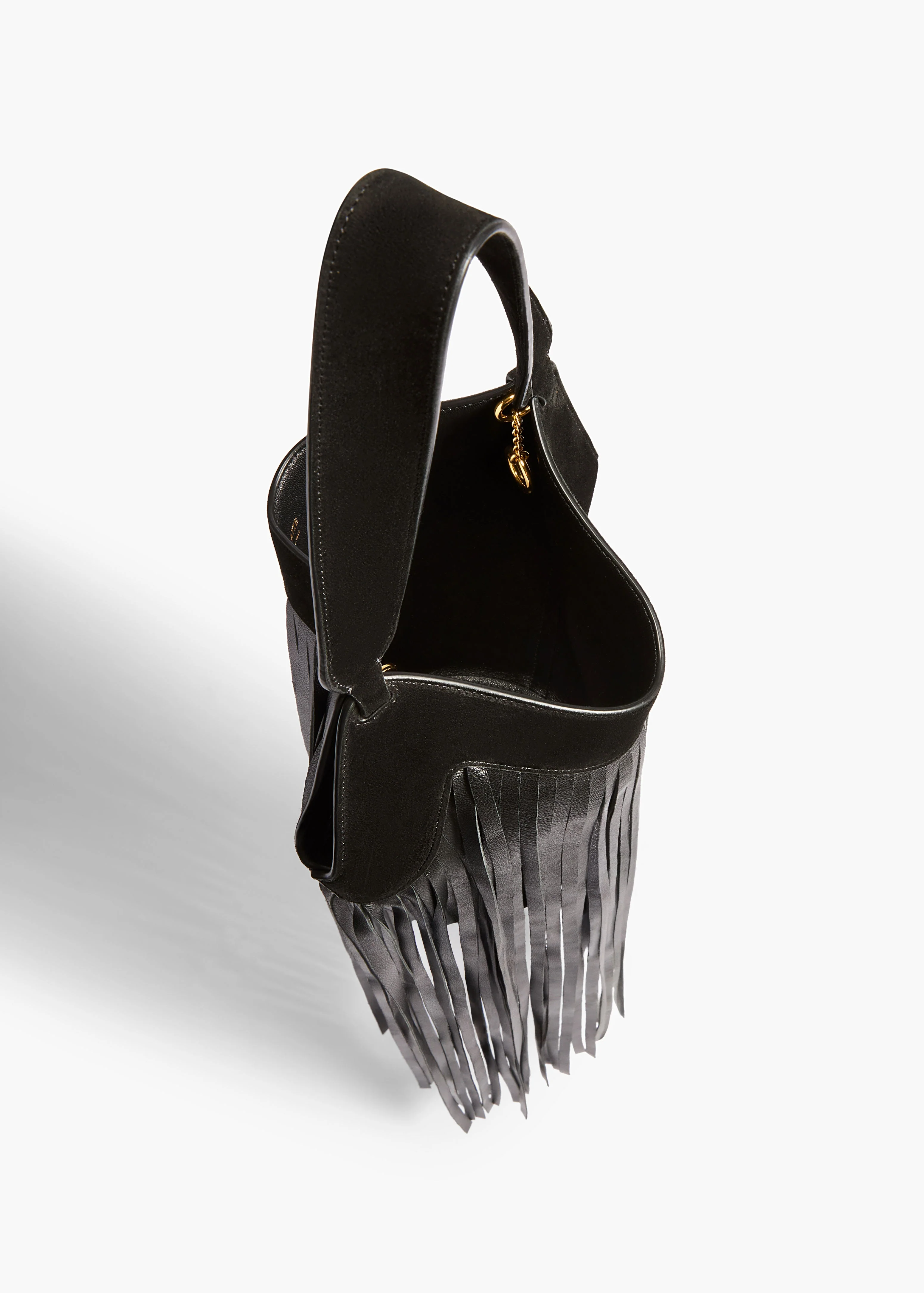 Khaite - Nano Lotus Fringe Tote in Black - Image 3