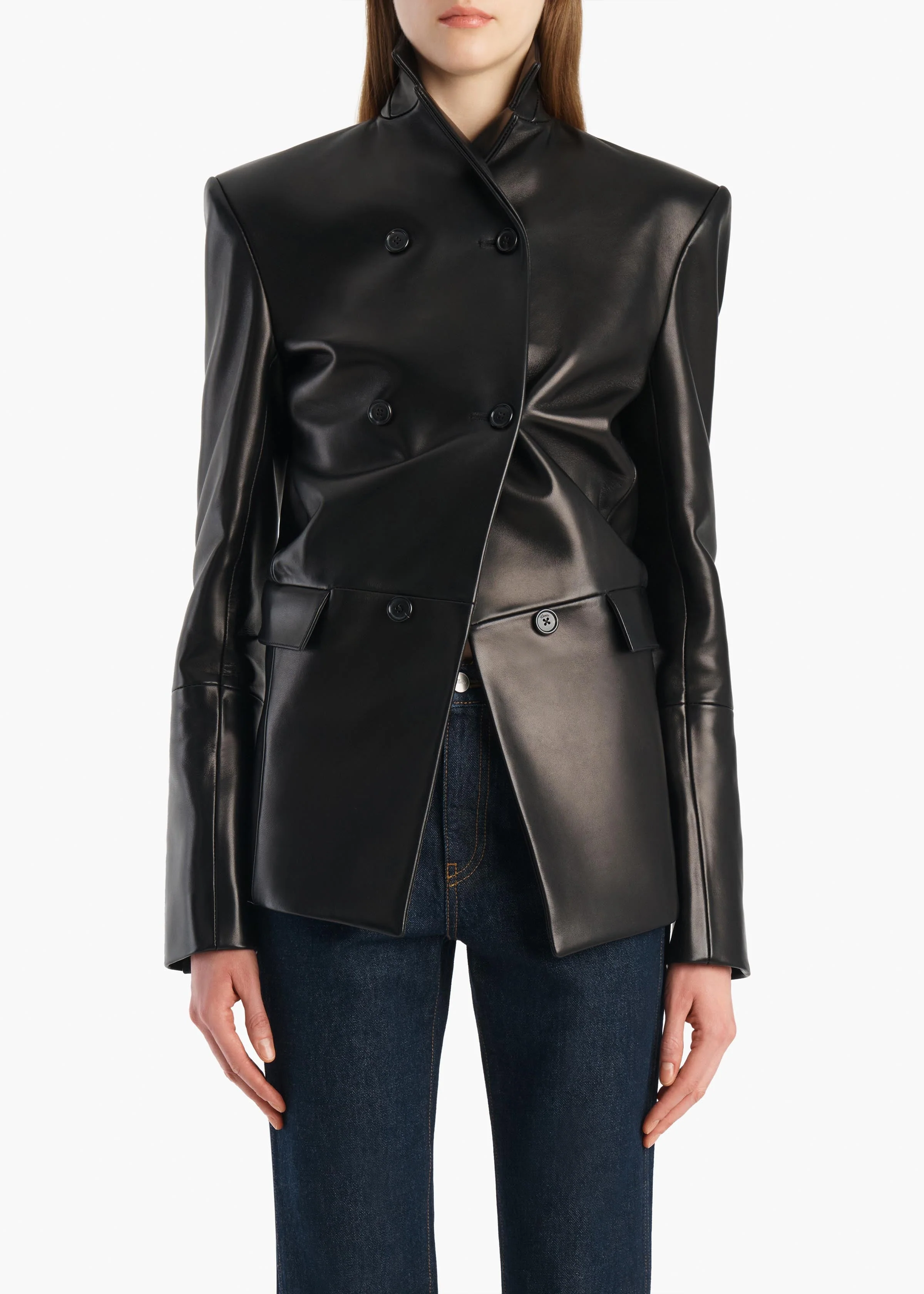 Khaite - Rolo Jacket in Black Leather - Image 3