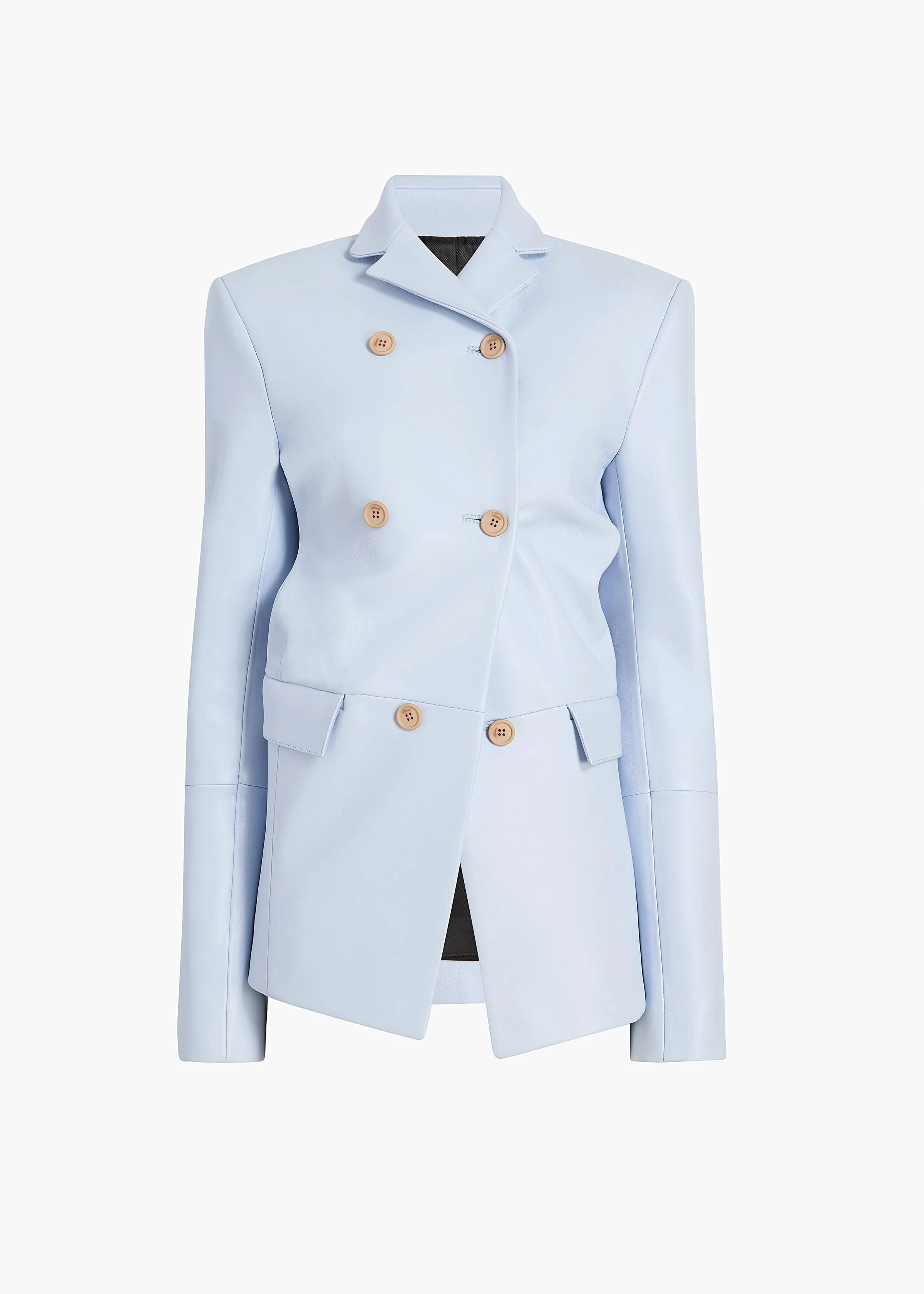 Khaite - Rolo Jacket in Sky Blue Leather