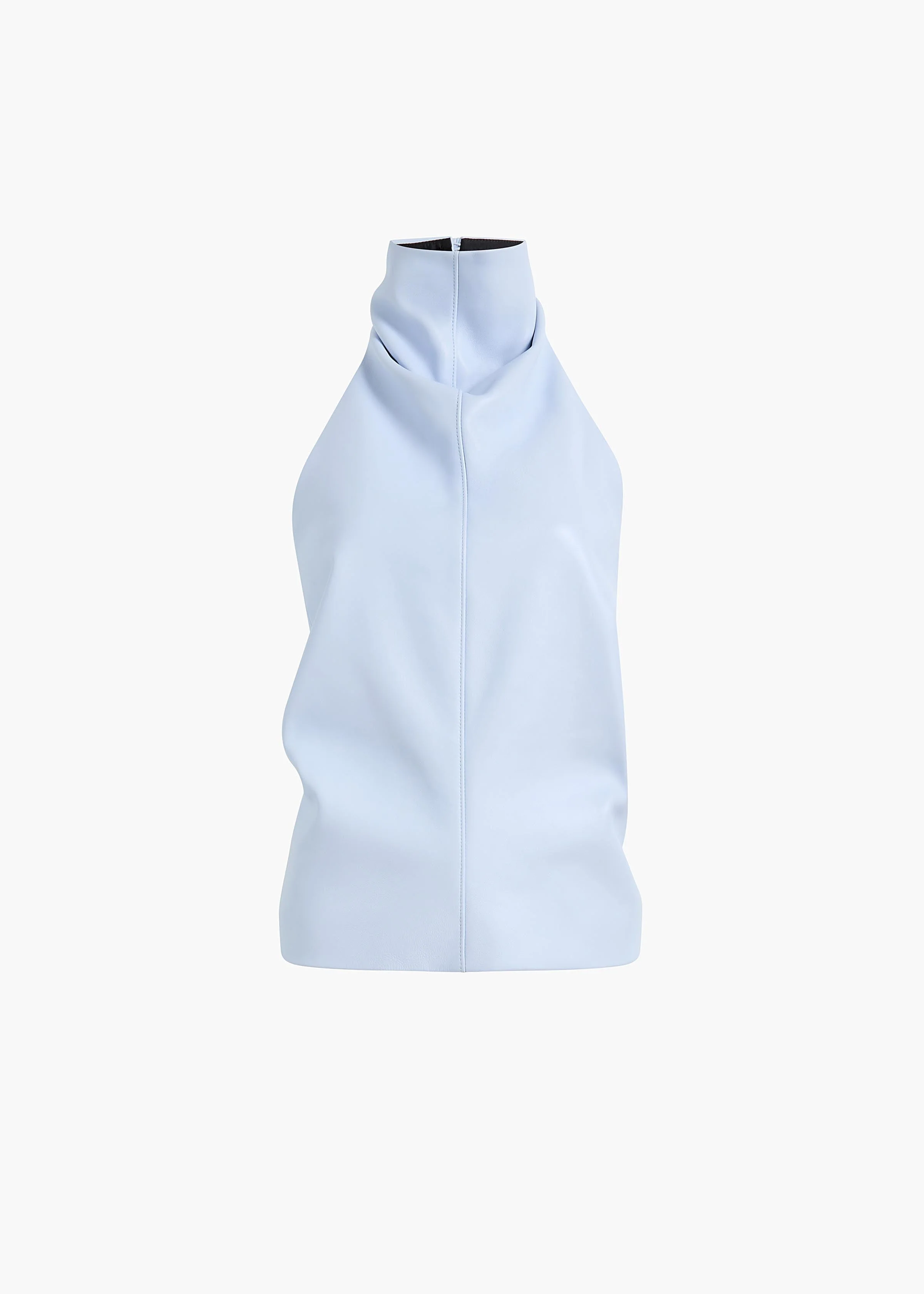 Khaite - Rone Top in Sky Blue Leather