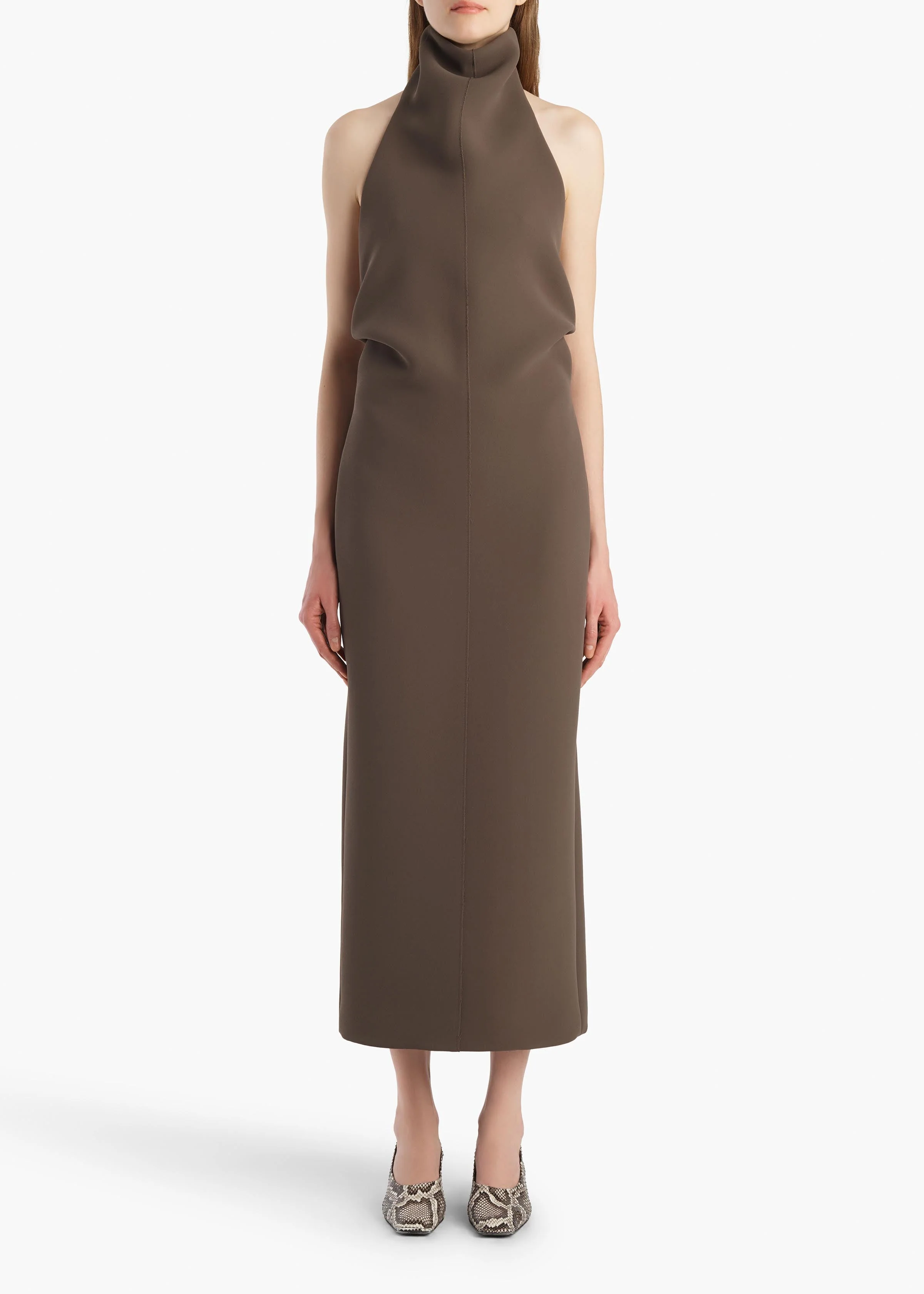Khaite - Roxanne Dress in Clove - Image 2