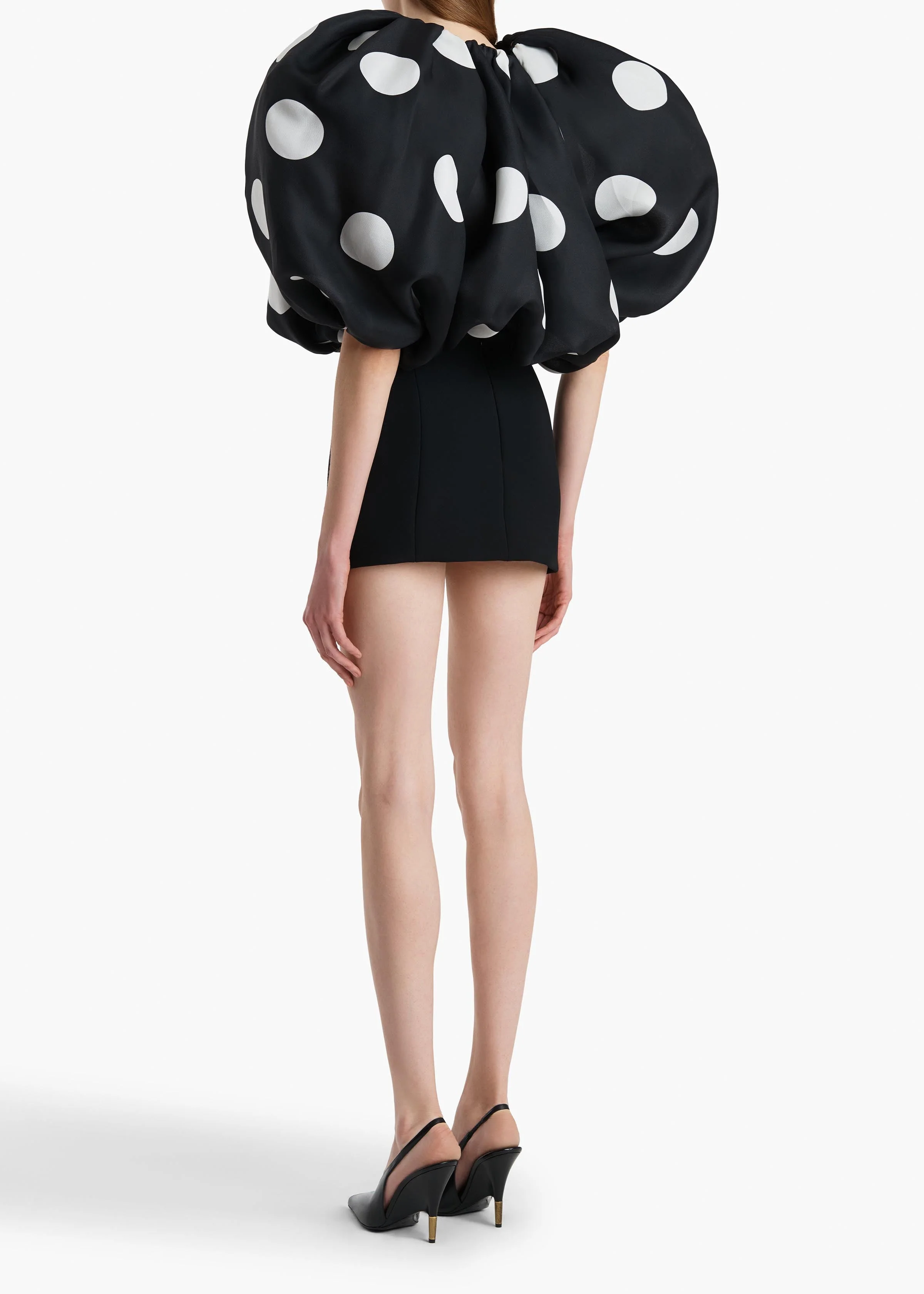 Khaite - Siel Dress in Black with Large White Dots - Image 3