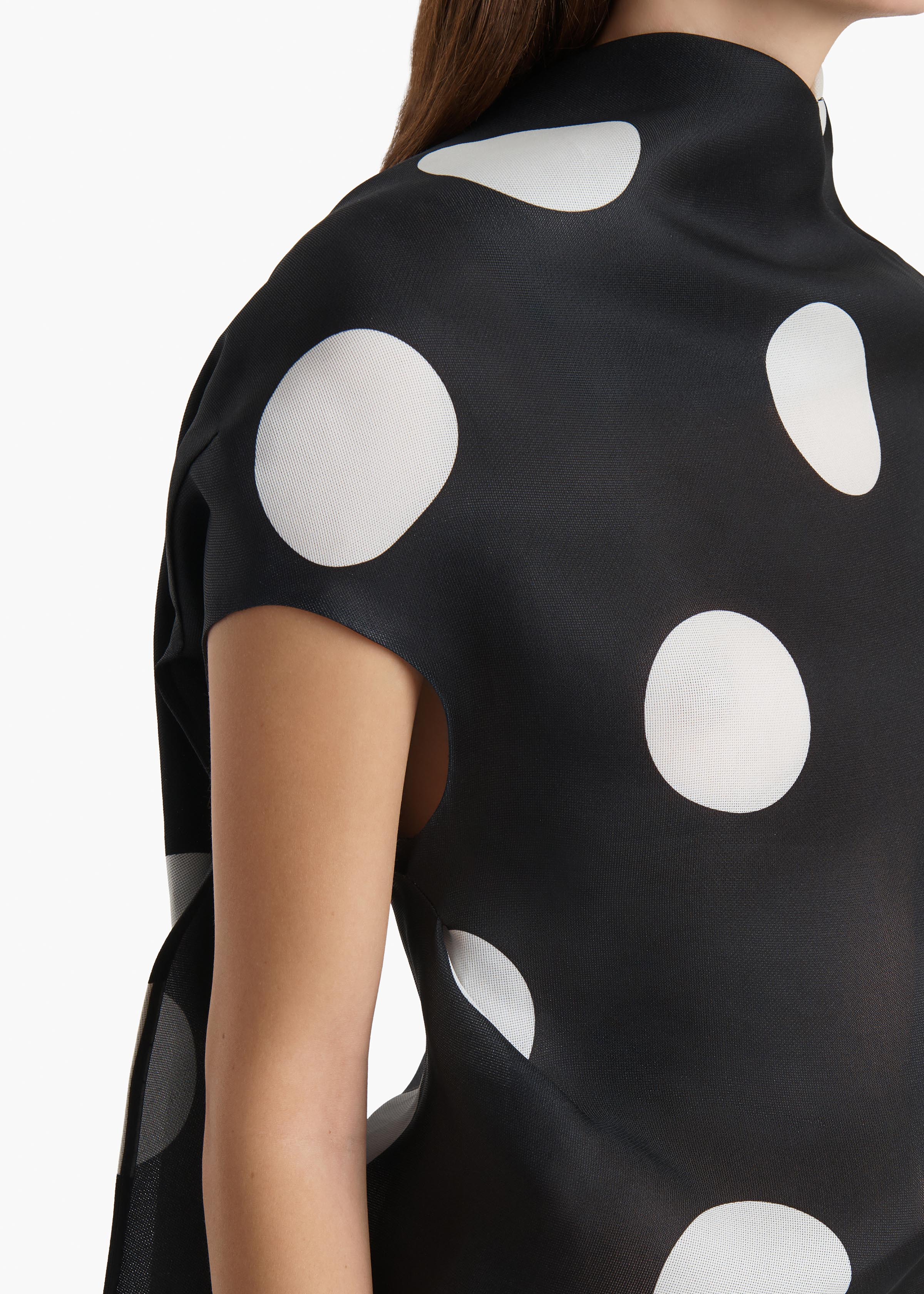 Khaite - Tatia Dress in Black with White Large Dots - Image 4
