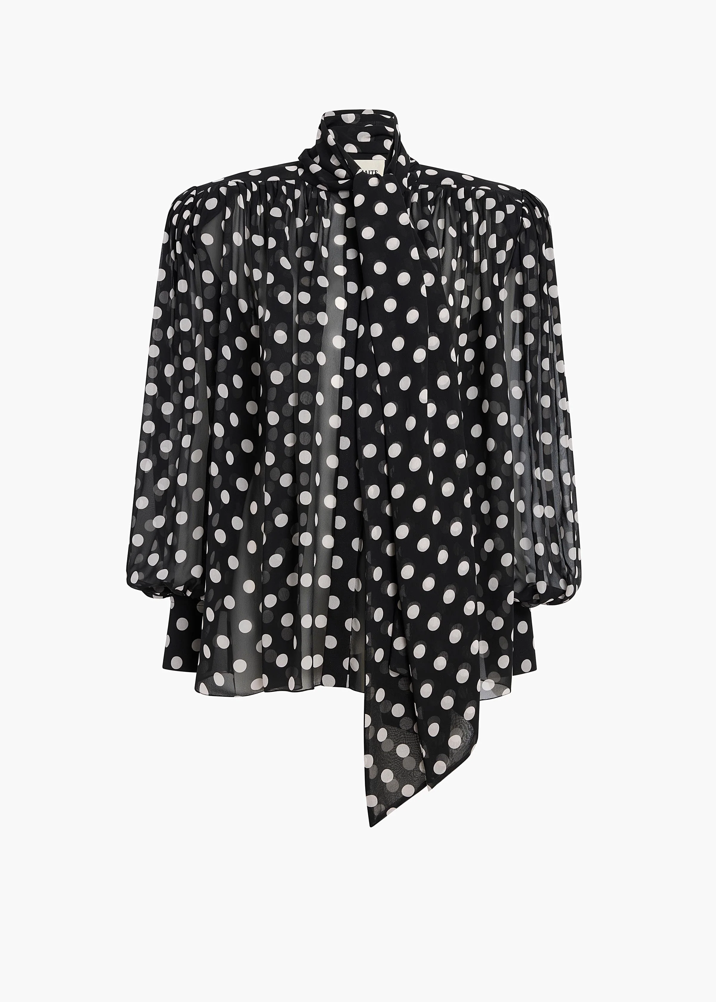 Khaite - Vali Top in Black with White Dots