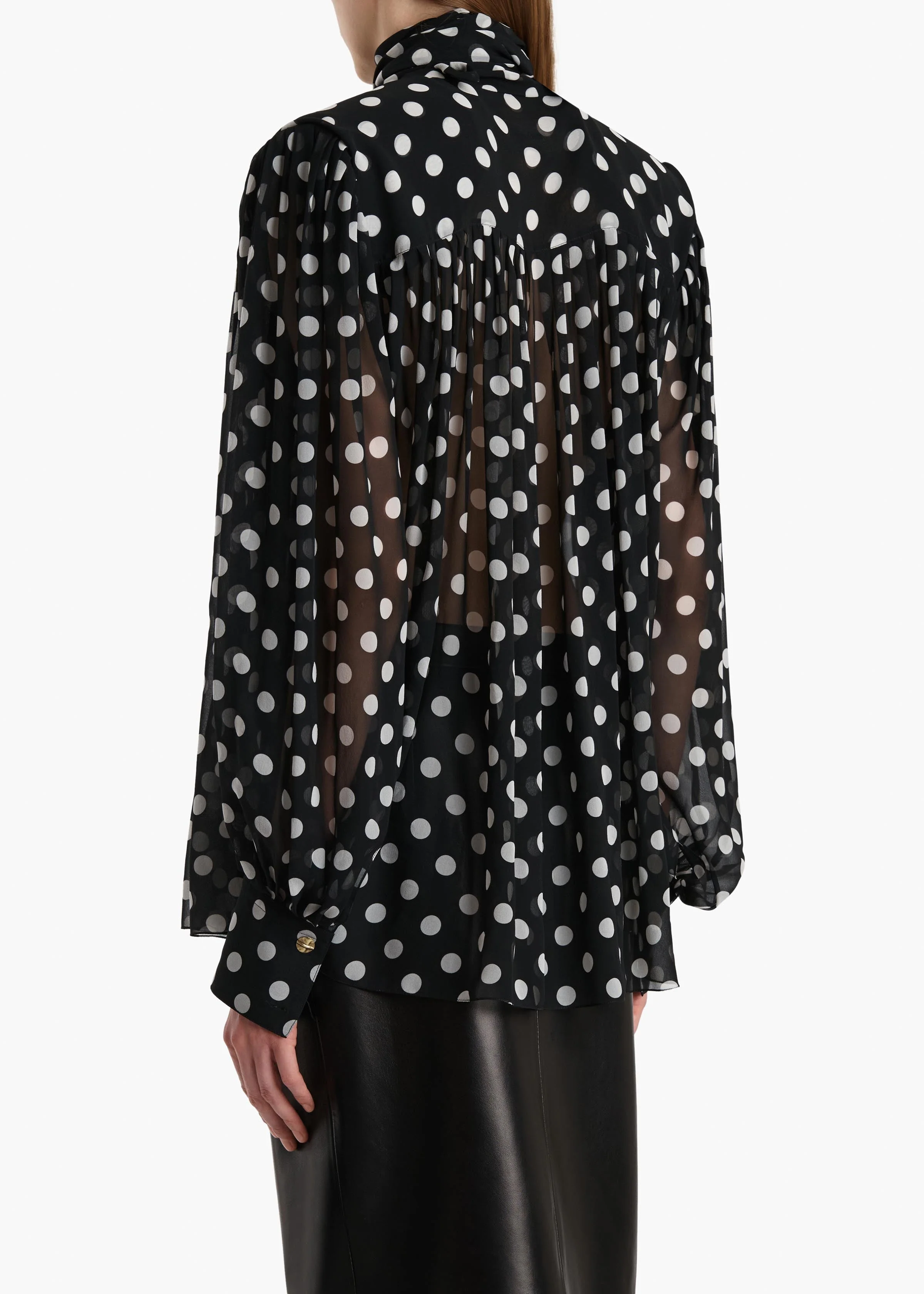 Khaite - Vali Top in Black with White Dots - Image 4