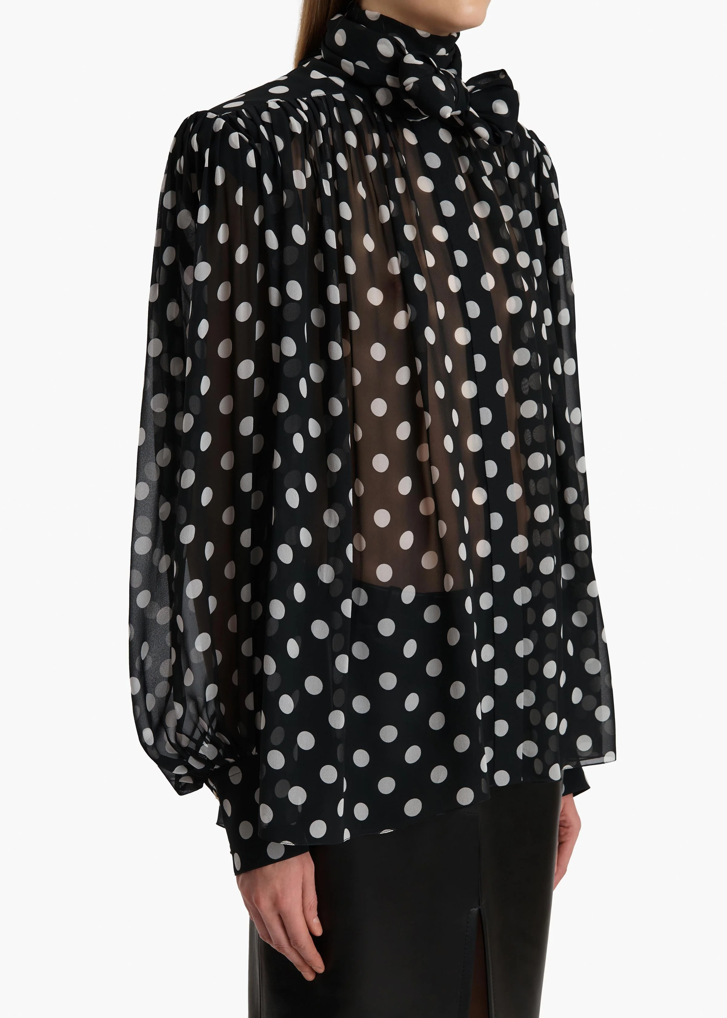 Khaite - Vali Top in Black with White Dots - Image 6