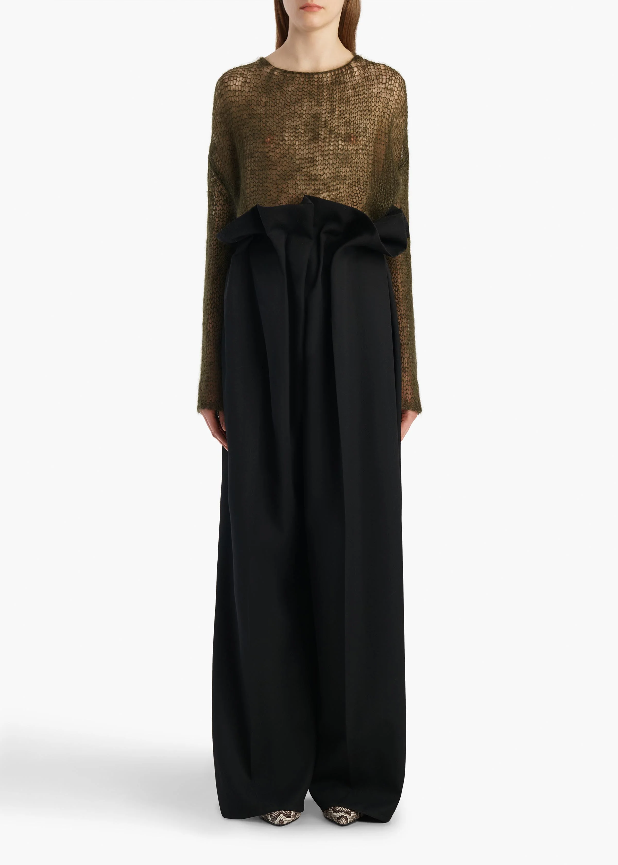 Khaite - Wendy Sweater in Dark Olive - Image 2