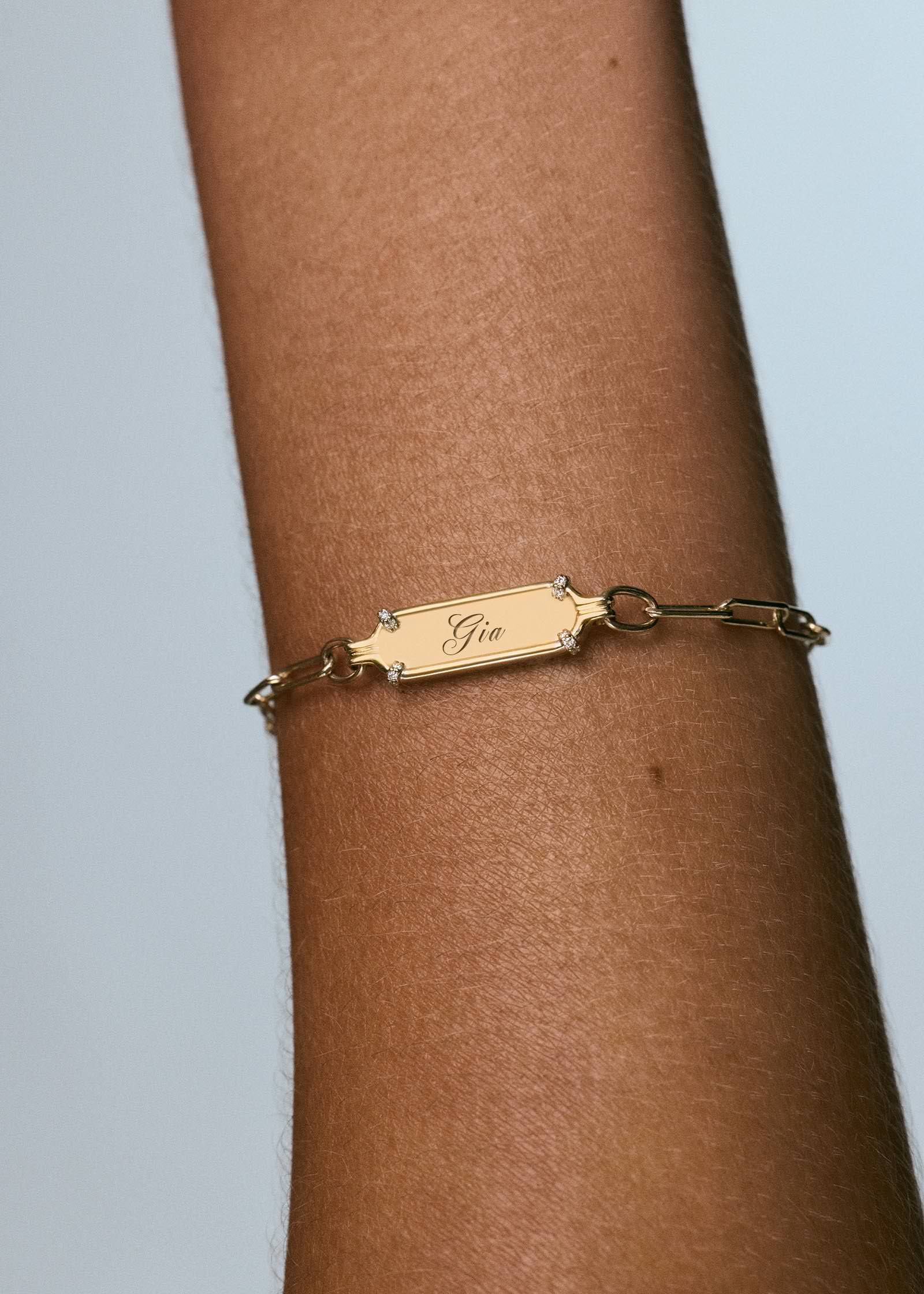 Kinn - Harlow Oval Pavé ID Bracelet - Image 2