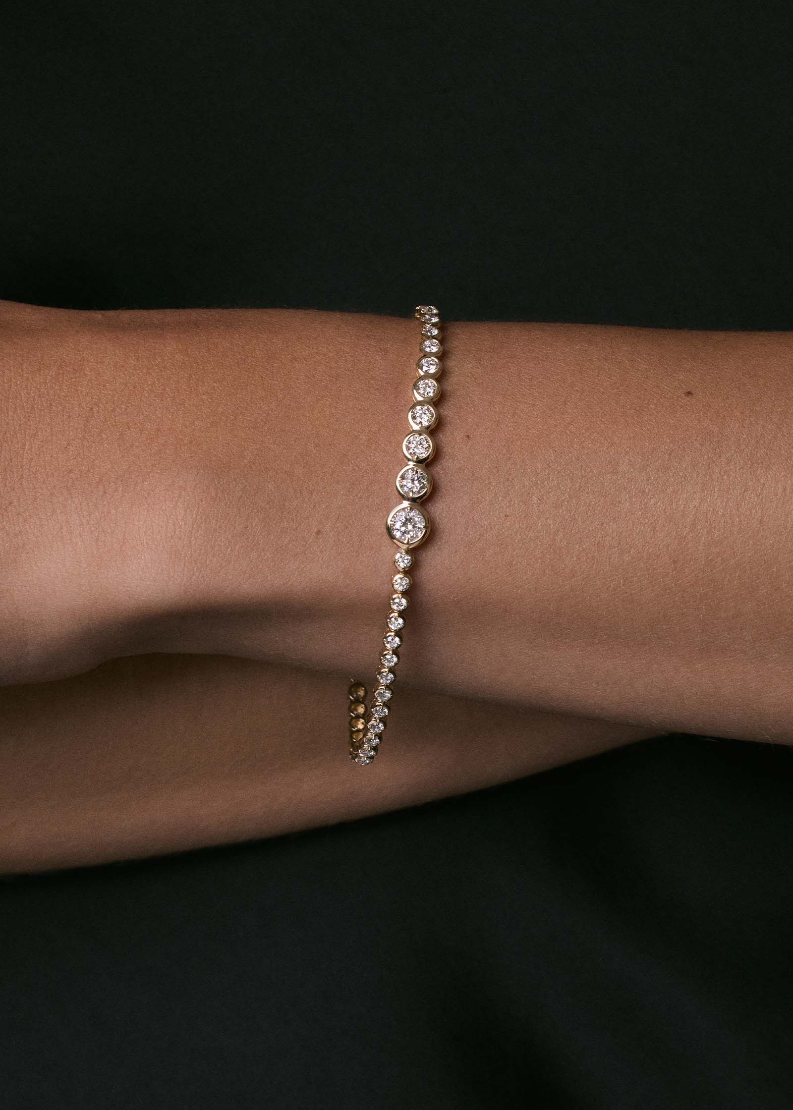 Kinn - Naomi Graduated Tennis Bracelet Yellow Gold - Image 5