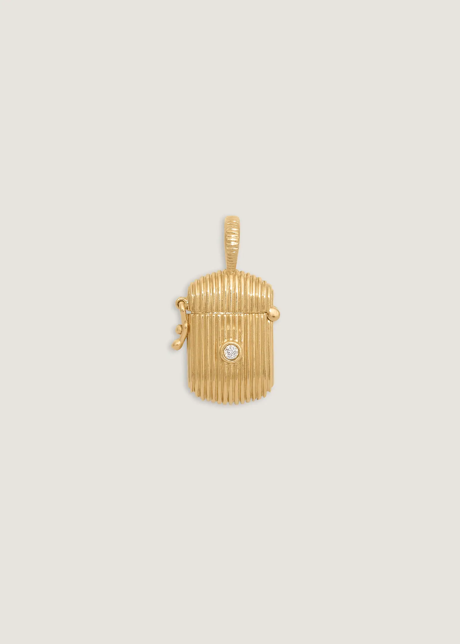 Kinn - Relic Ribbed Locket Necklace Garnet - Image 3