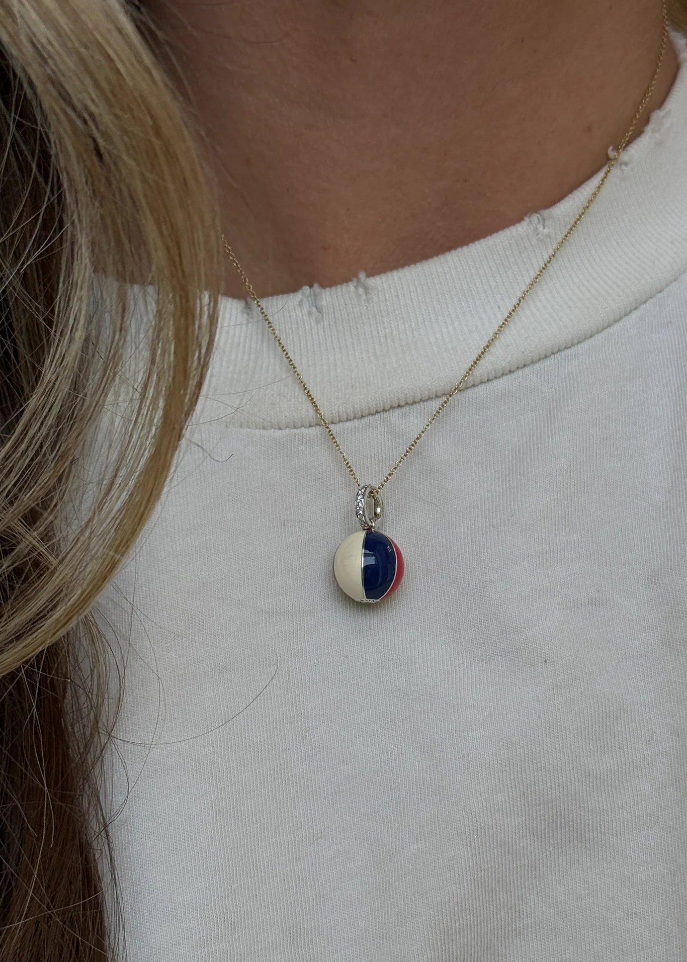 Kinn - Vintage Aaron Basha Beach Ball Pendant 18K - Image 9