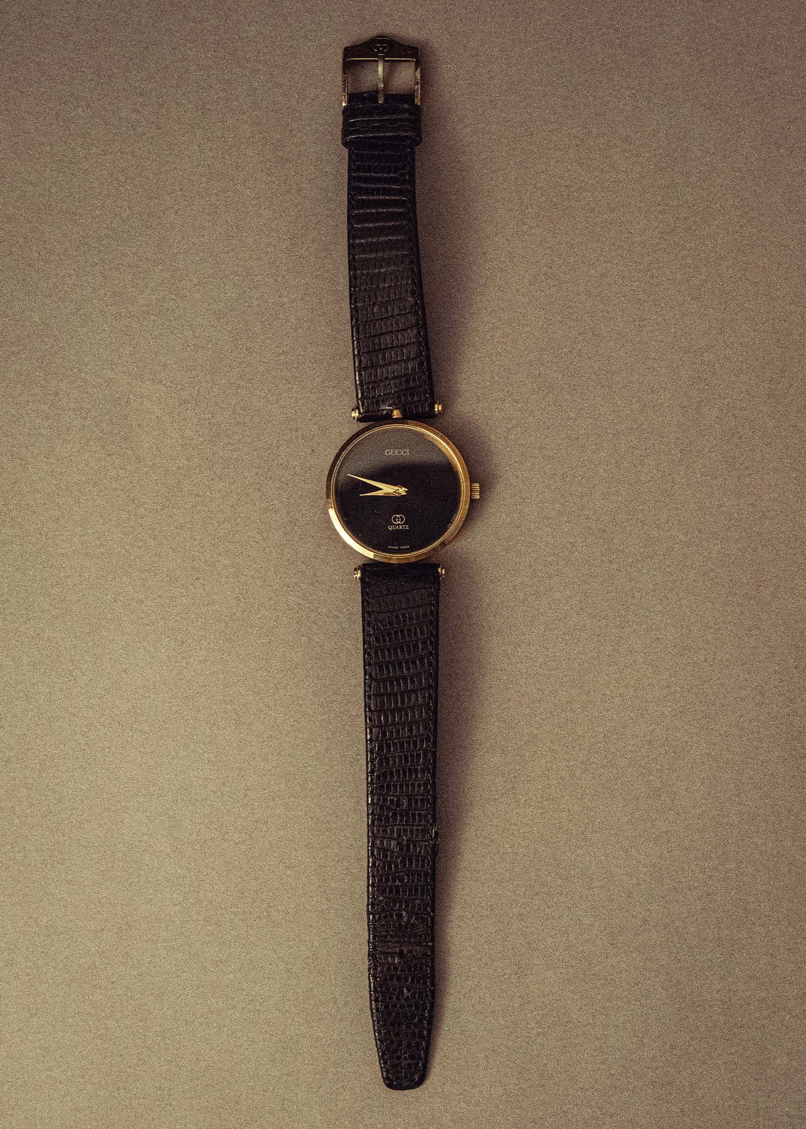 Kinn - Vintage Gucci Leather Watch Black - Image 3