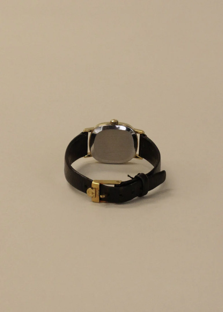 Kinn - Vintage Omega Leather Strap Watch Black Gold - Image 6