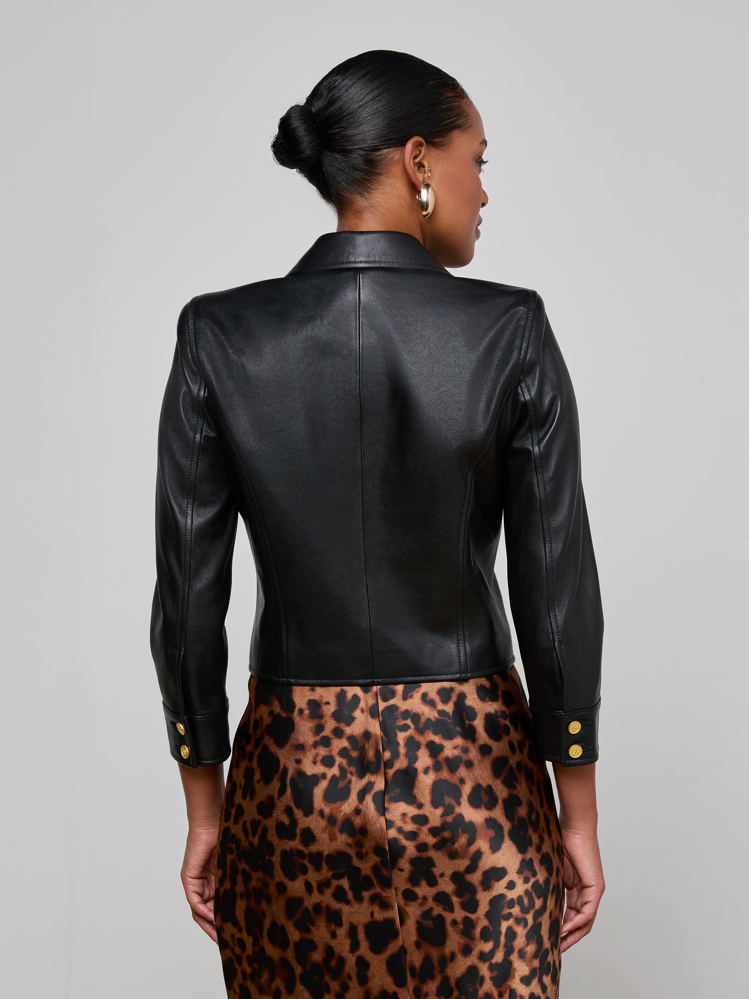 L'AGENCE - Kumi Cropped Leather Jacket - Image 13
