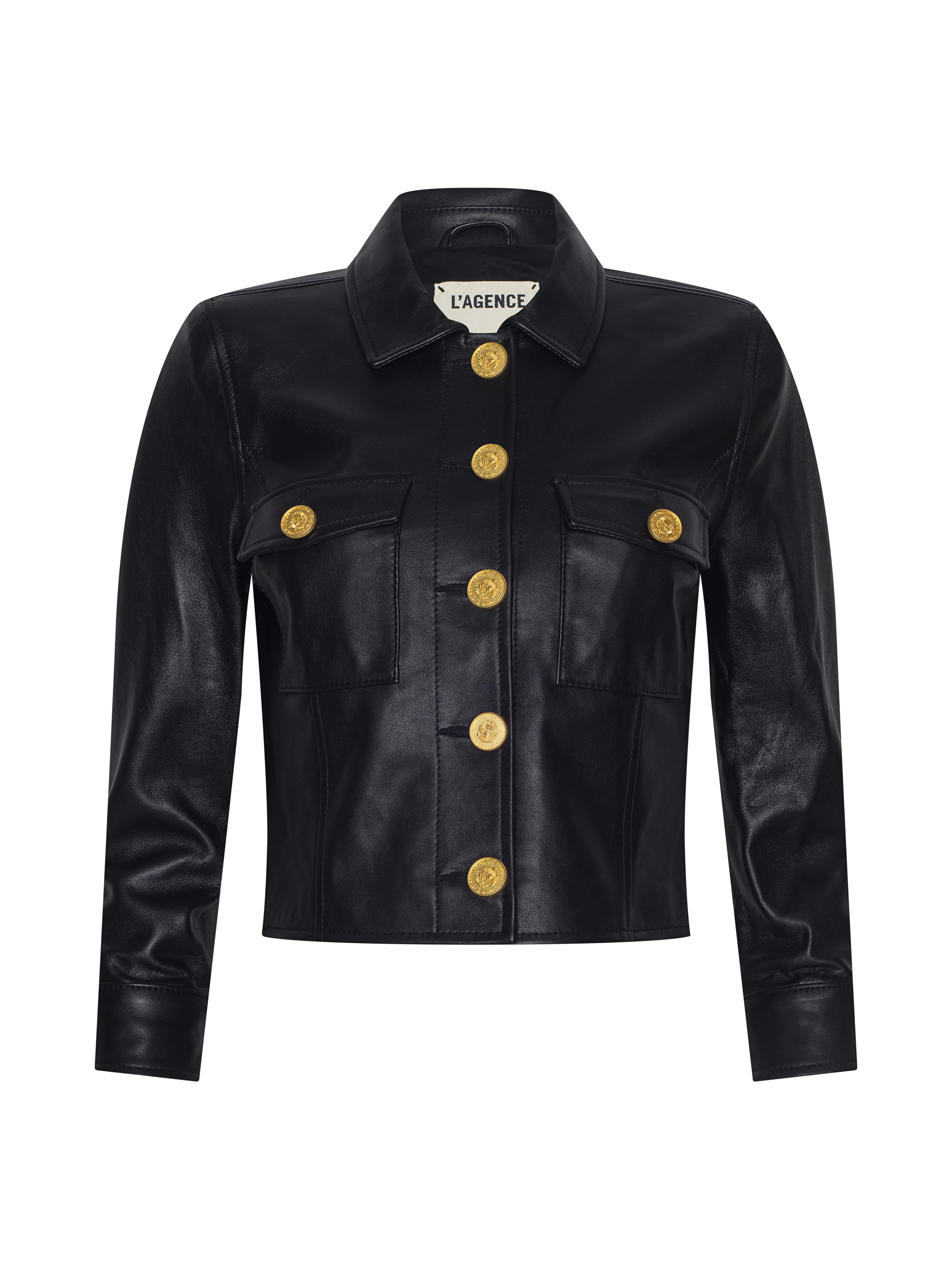 L'AGENCE - Kumi Cropped Leather Jacket - Image 8