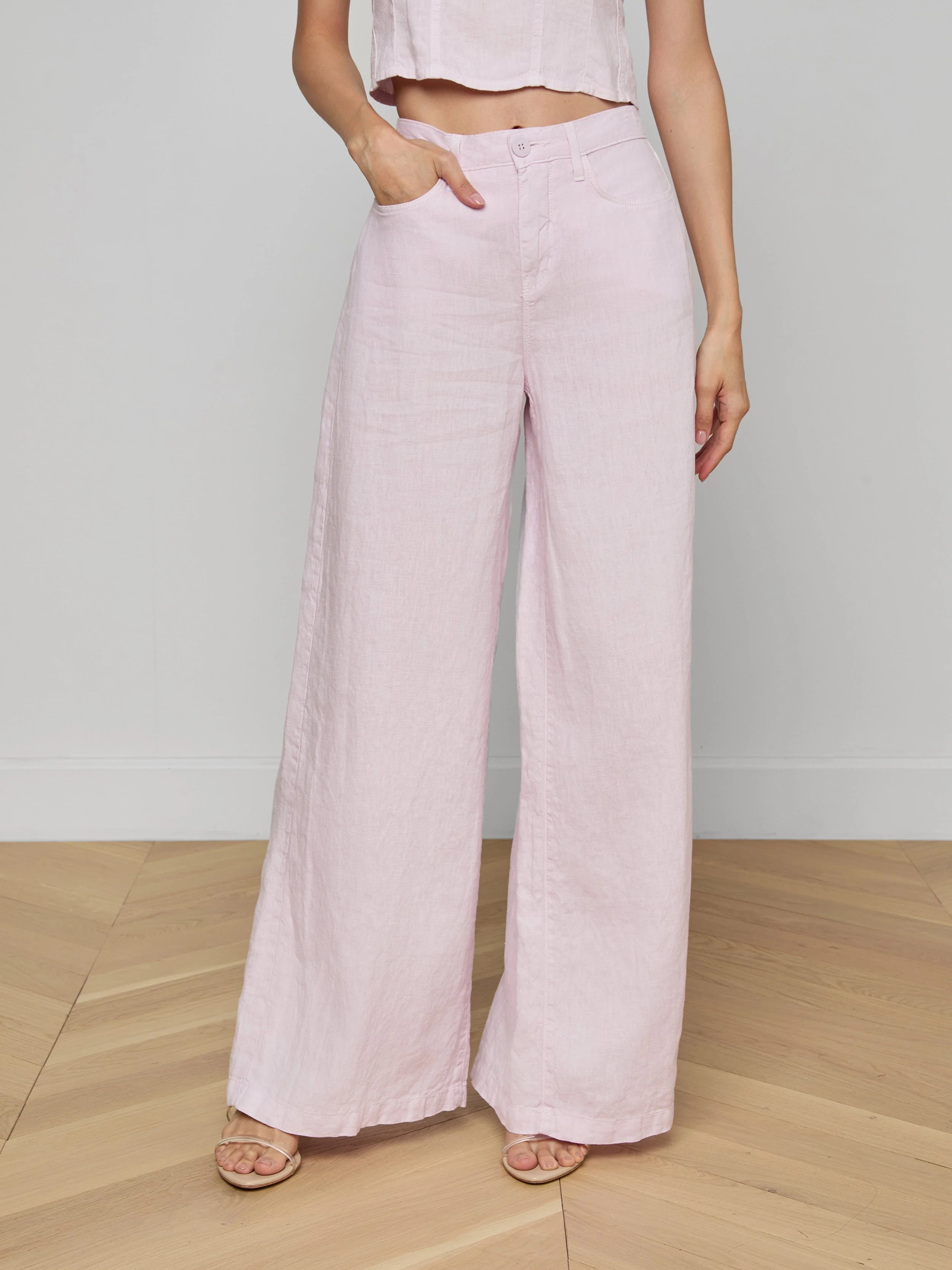 L'AGENCE - Amara Linen Wide - Leg Pant - Image 3