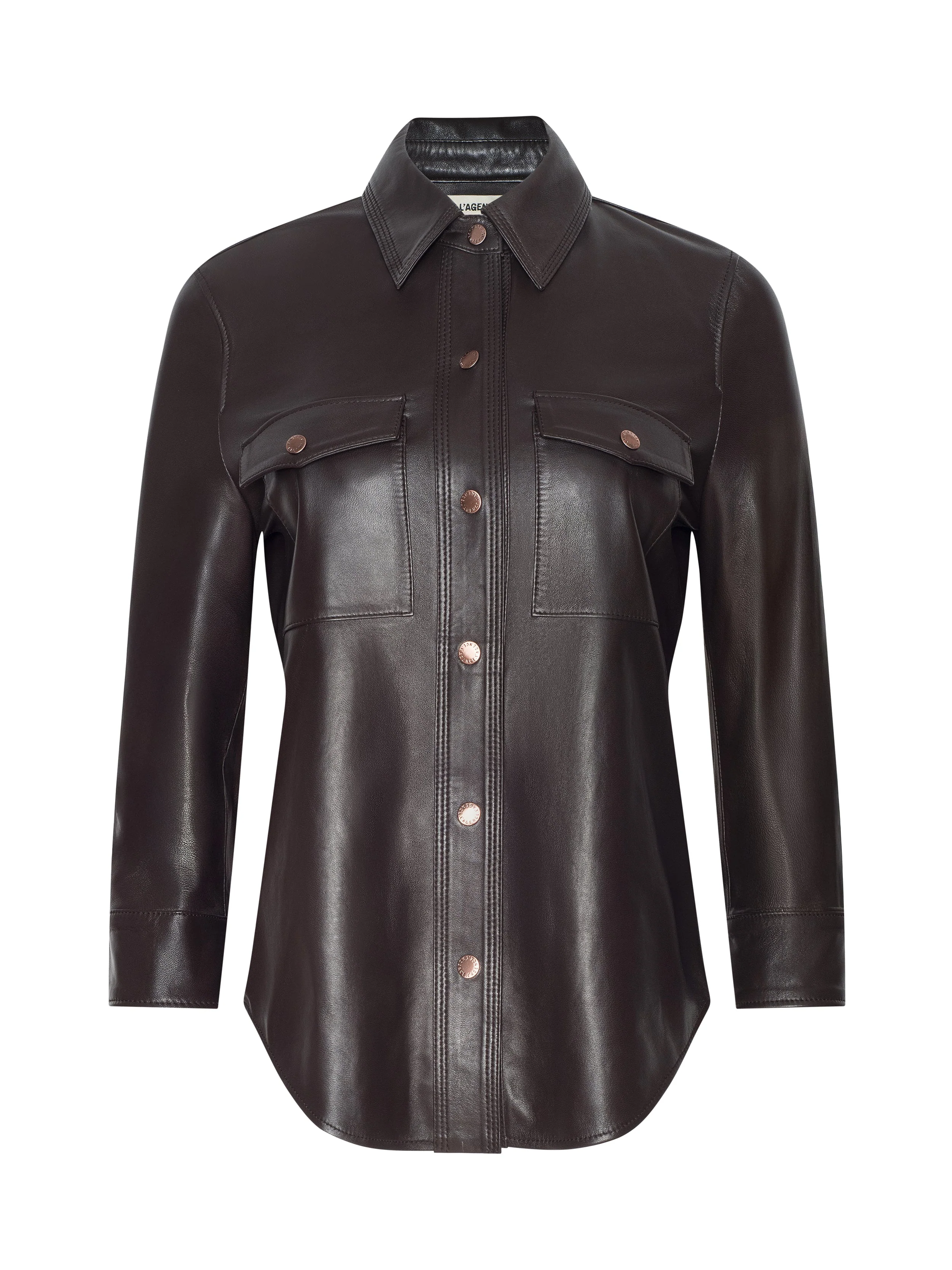 L'AGENCE - Avina Leather Shirt - Image 2